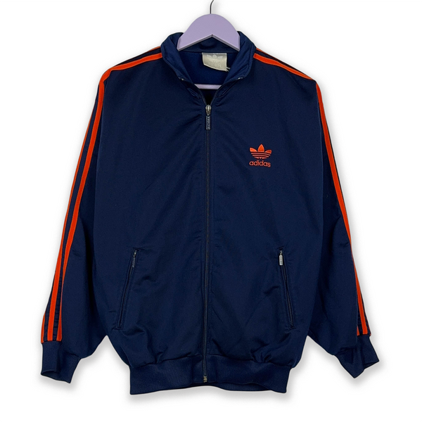 Felpa Adidas Vintage anni 90 blu scuro con zip - Taglia M uomo