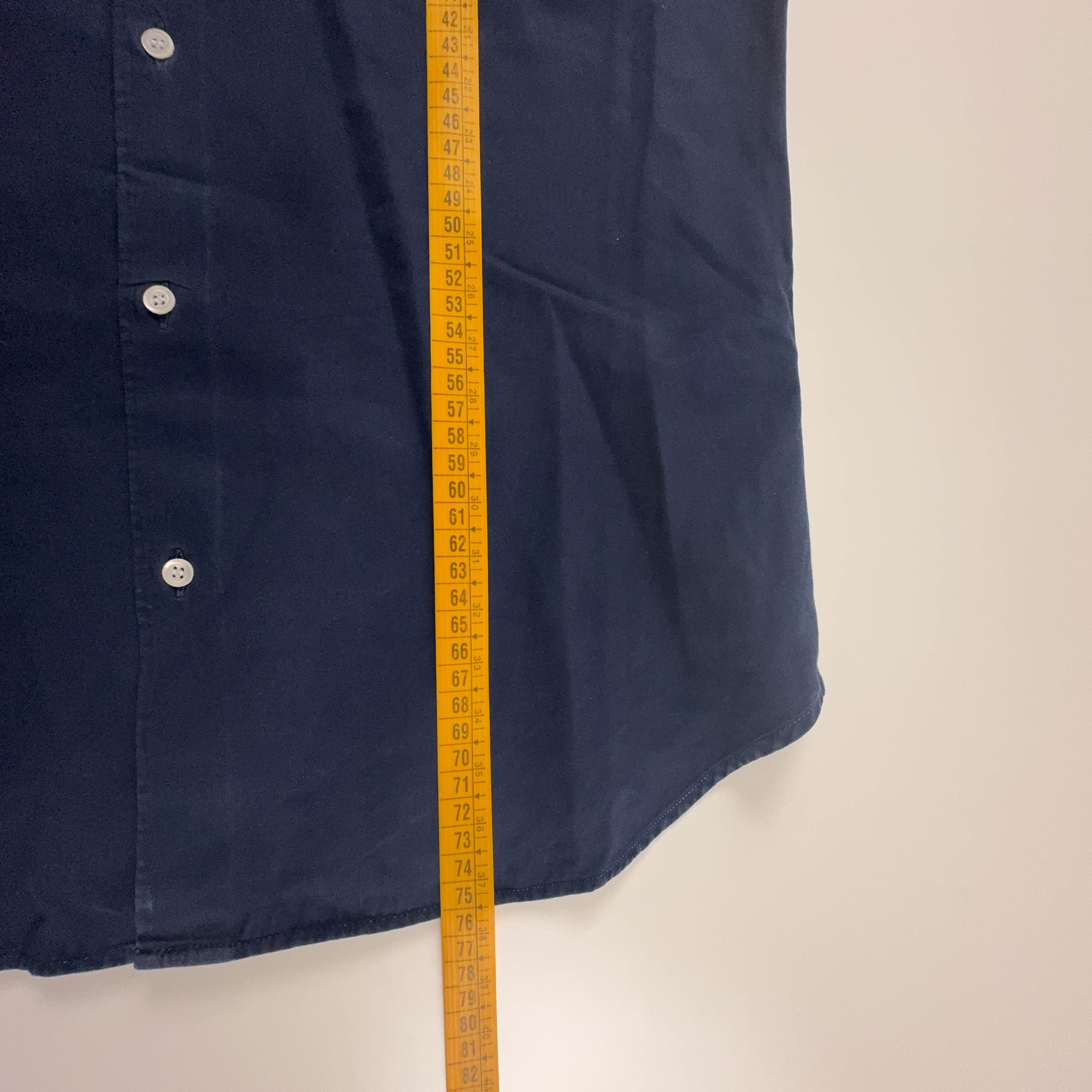 Camicia Aspesi blu scura a tinta unita in cotone - Taglia L 48 uomo