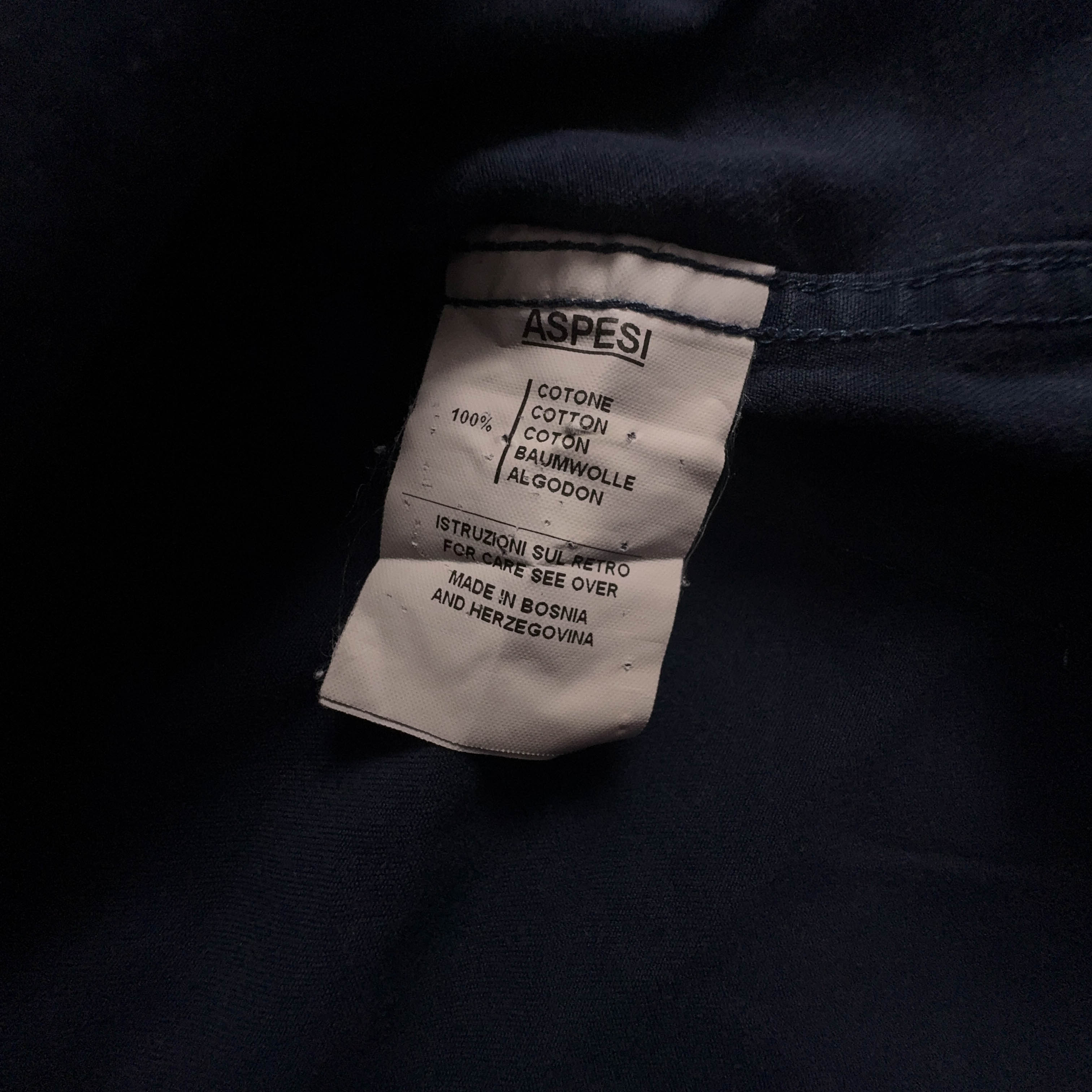 Camicia Aspesi blu scura a tinta unita in cotone - Taglia L 48 uomo