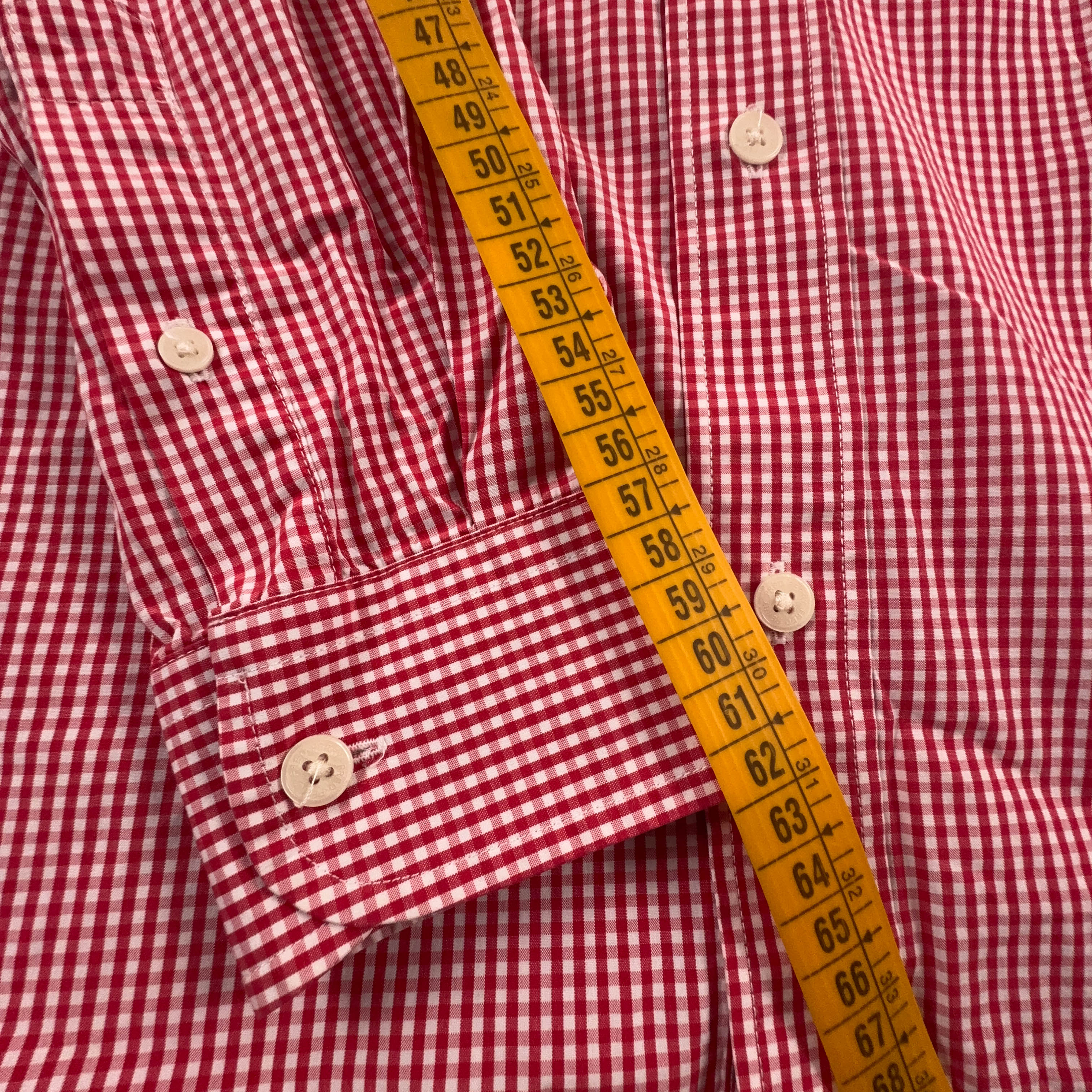 Camicia Fred Perry rossa e bianca a quadri in cotone logo ricamato - Taglia L uomo