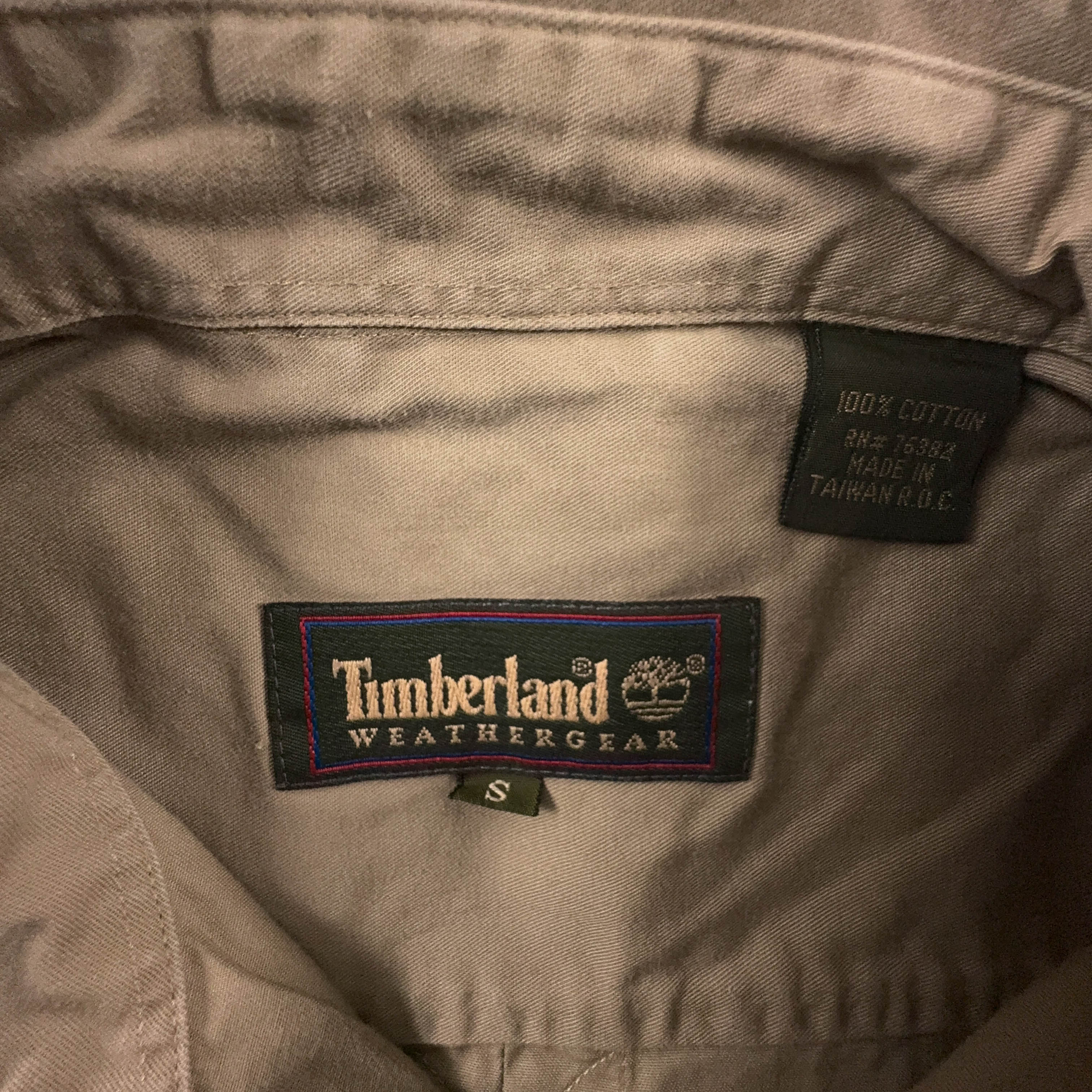 Camicia Timberland Vintage marrone a tinta unita in cotone - Taglia M uomo