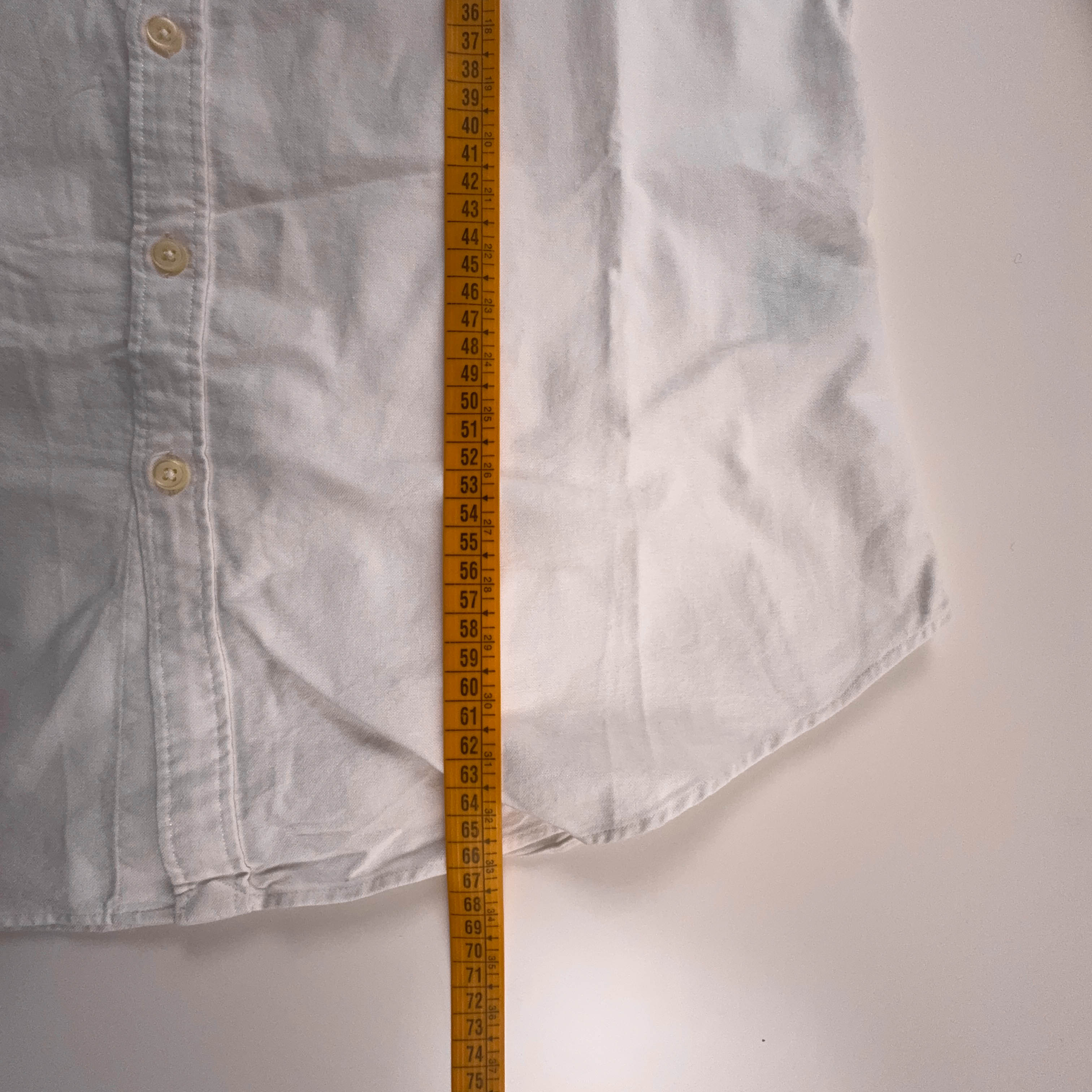 Camicia Ralph Lauren bianca a tinta unita in cotone logo ricamato - Taglia S/M uomo