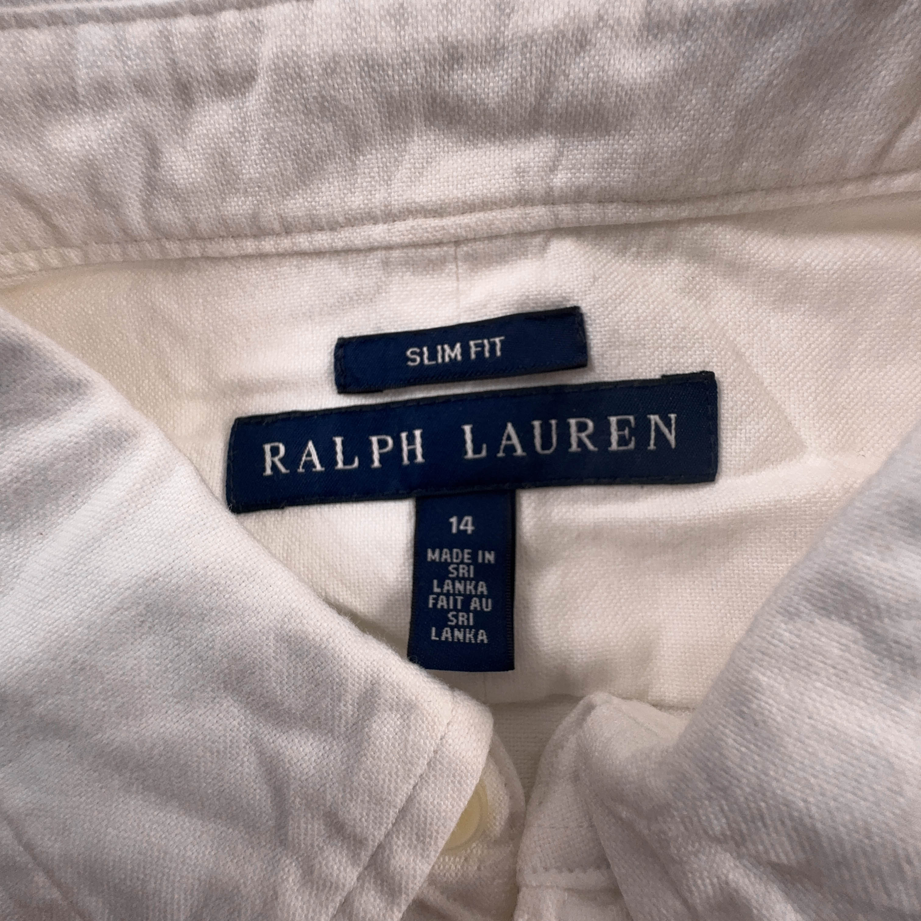 Camicia Ralph Lauren bianca a tinta unita in cotone logo ricamato - Taglia S/M uomo