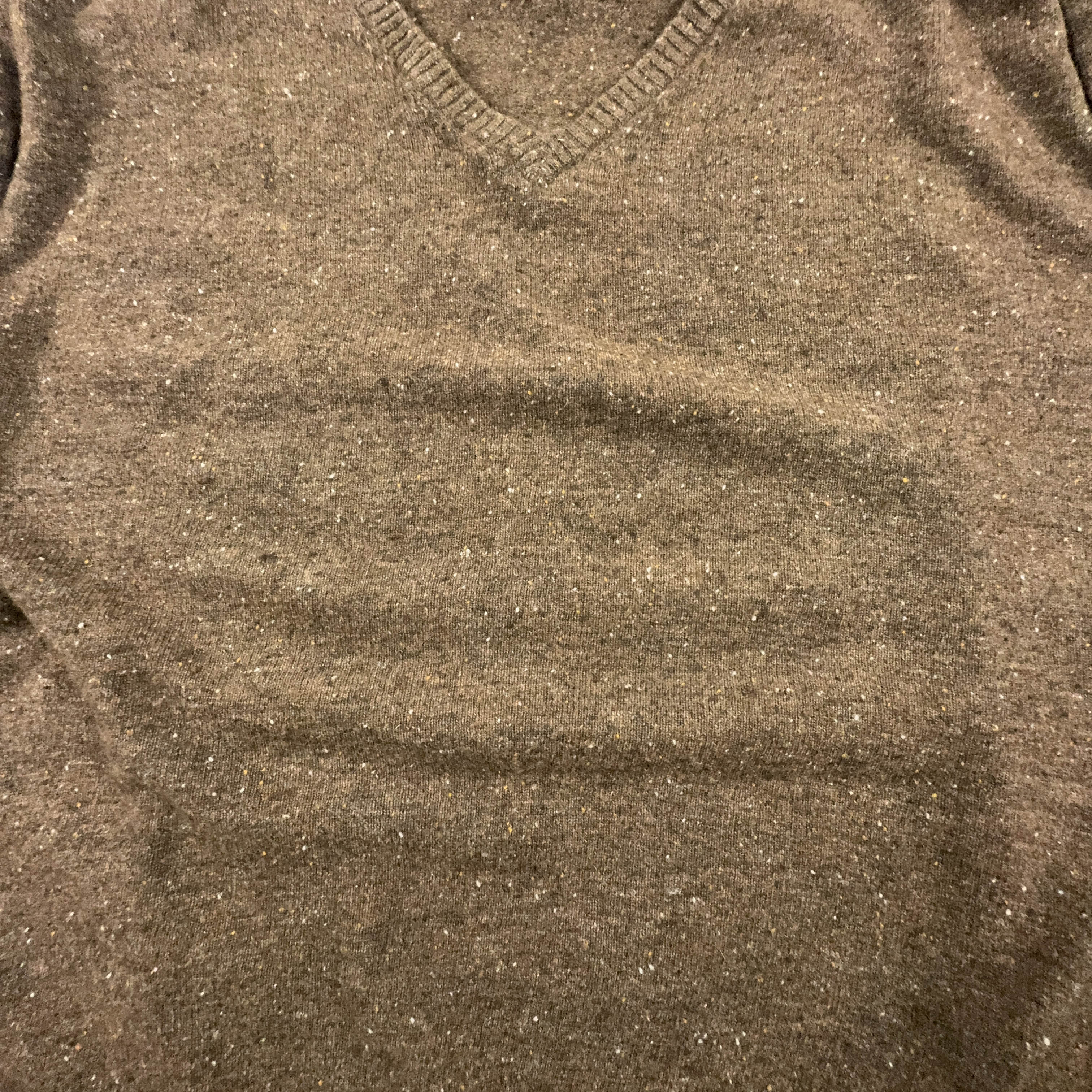 Tommy Hilfiger Brown 80% Lambswool V-Neck Sweater - Size XXL Men