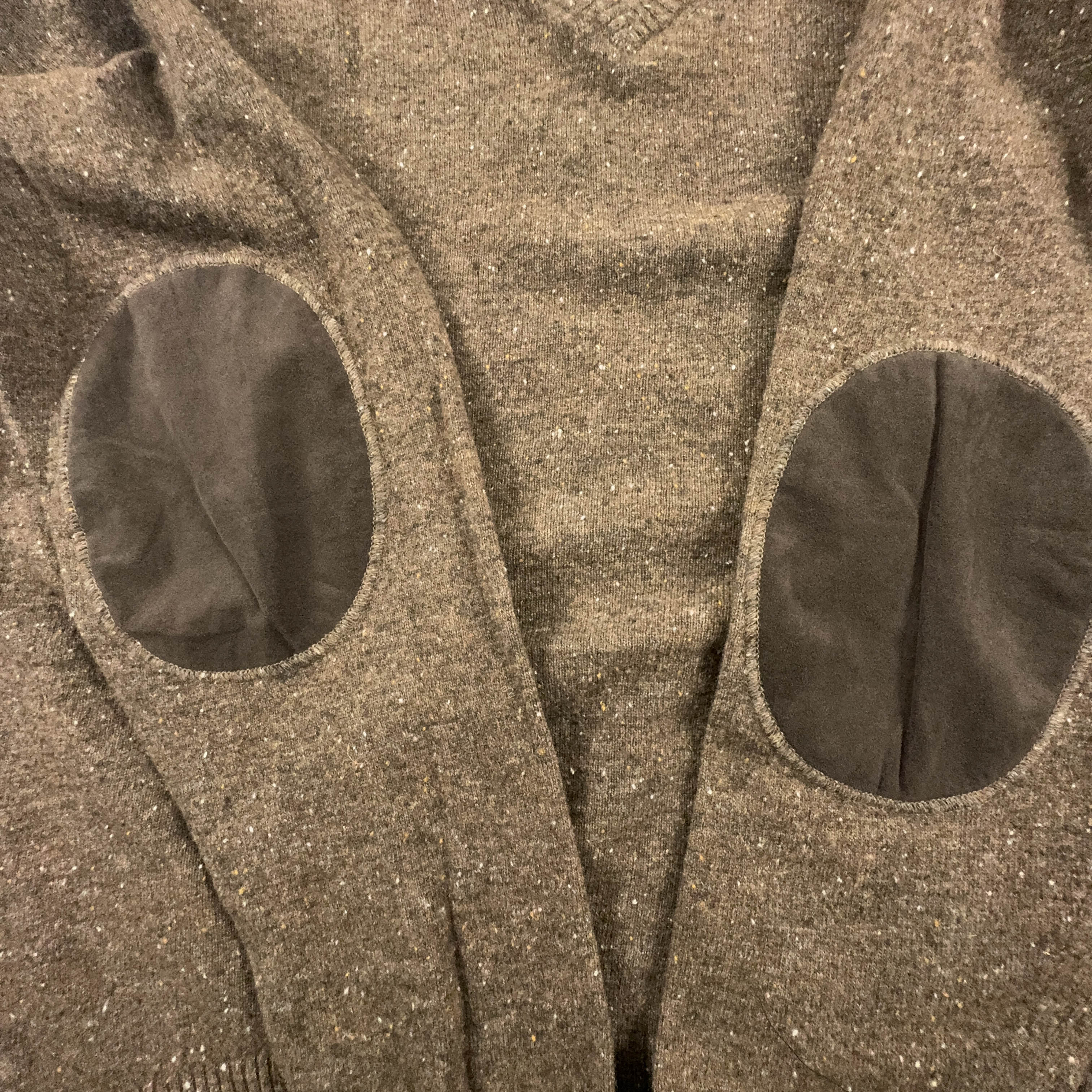 Tommy Hilfiger Brown 80% Lambswool V-Neck Sweater - Size XXL Men