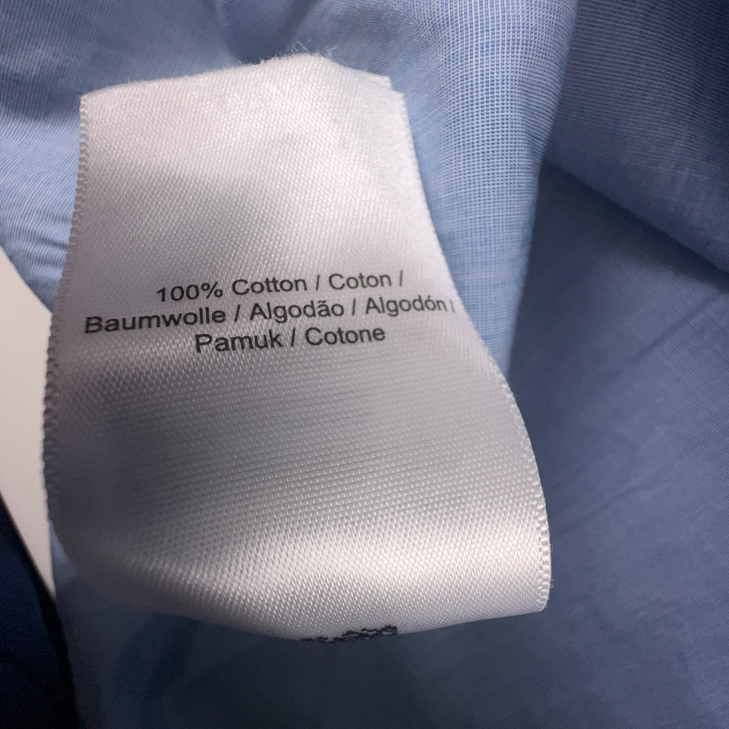 Camicia Fred Perry azzurra a tinta unita in cotone logo ricamato - Taglia S uomo