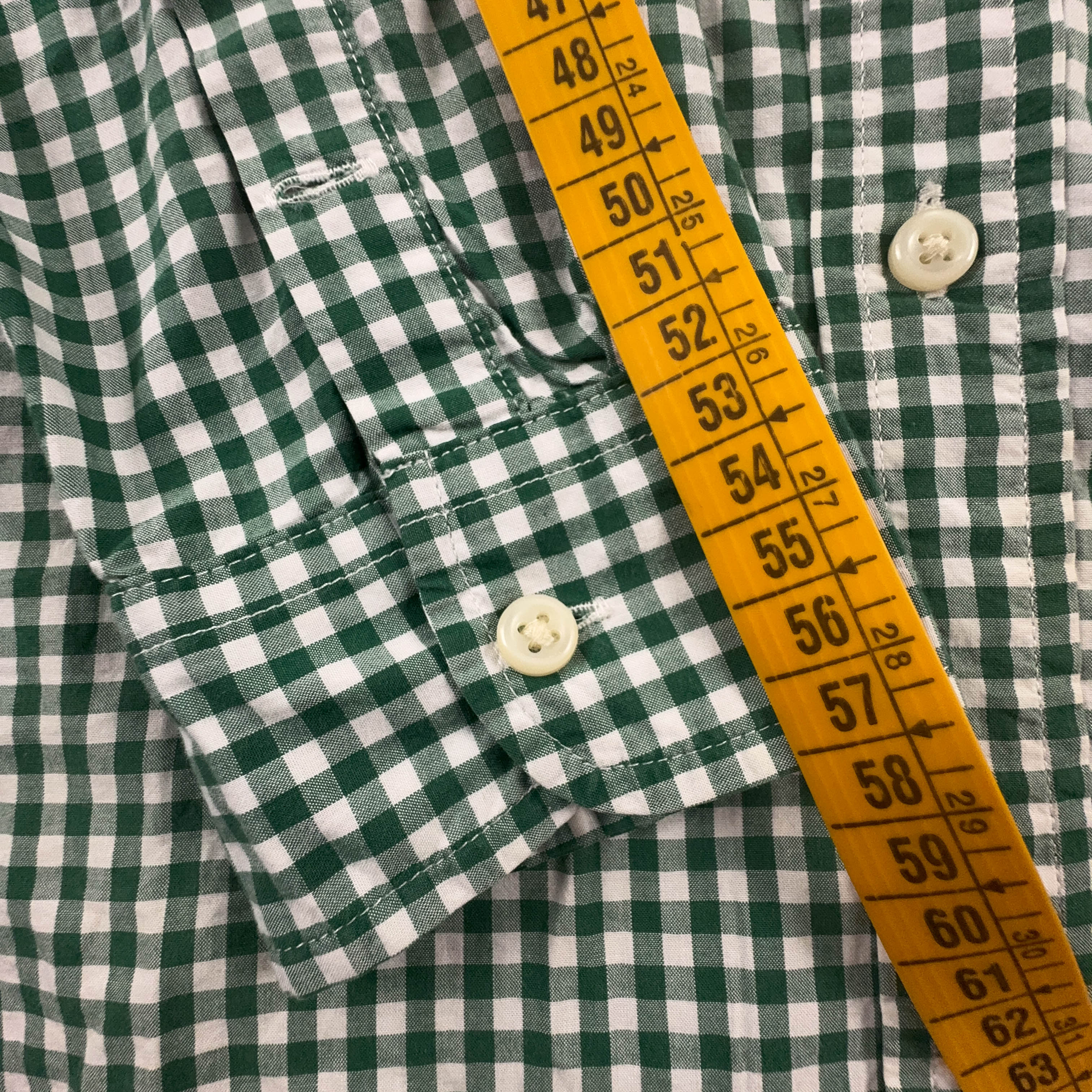 Camicia Ralph Lauren verde e bianca a quadri in cotone logo ricamato - Taglia S uomo