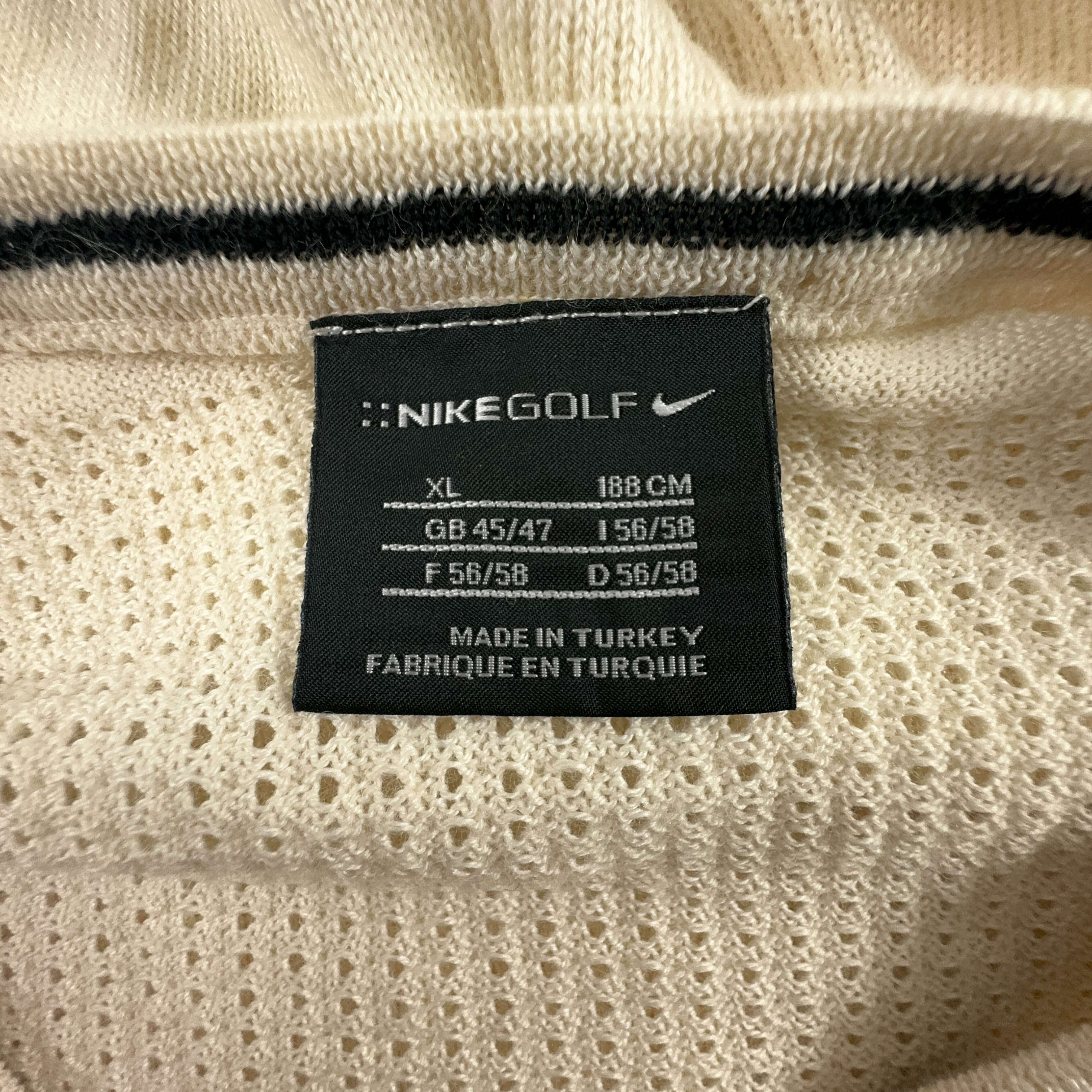 Nike Golf Vintage Lightweight V-Neck Sweater in Cream - Men's Size XL