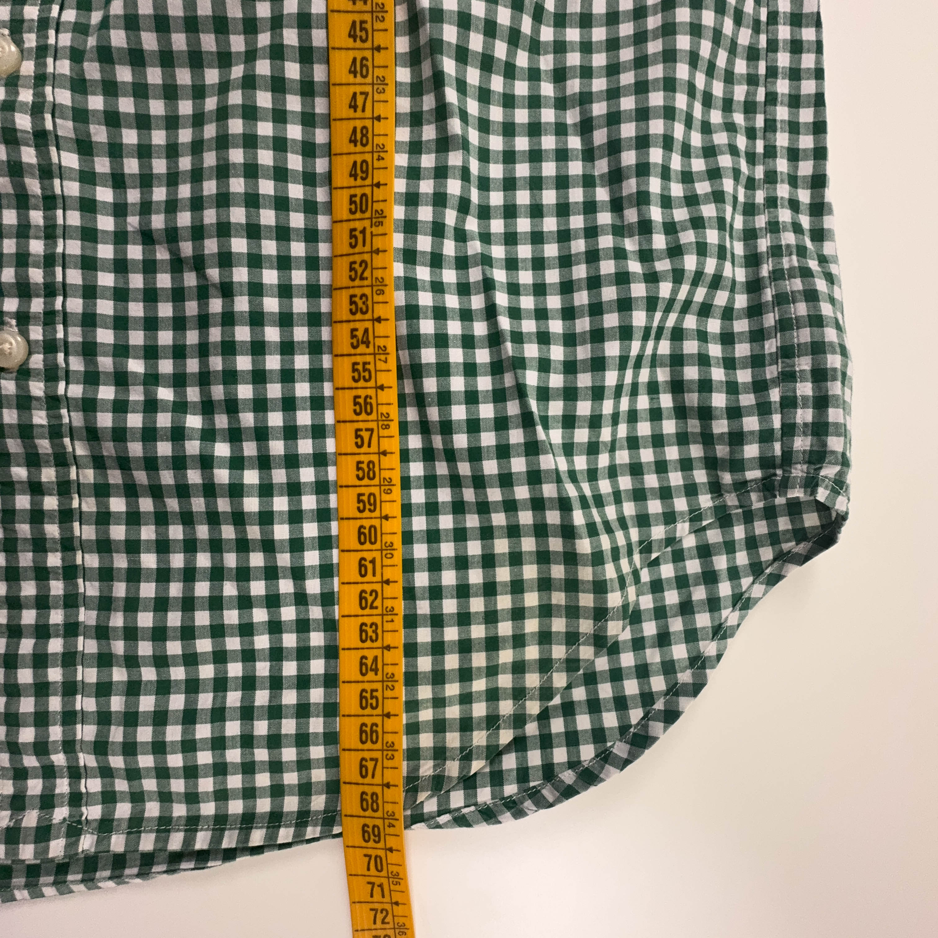 Camicia Ralph Lauren verde e bianca a quadri in cotone logo ricamato - Taglia S uomo