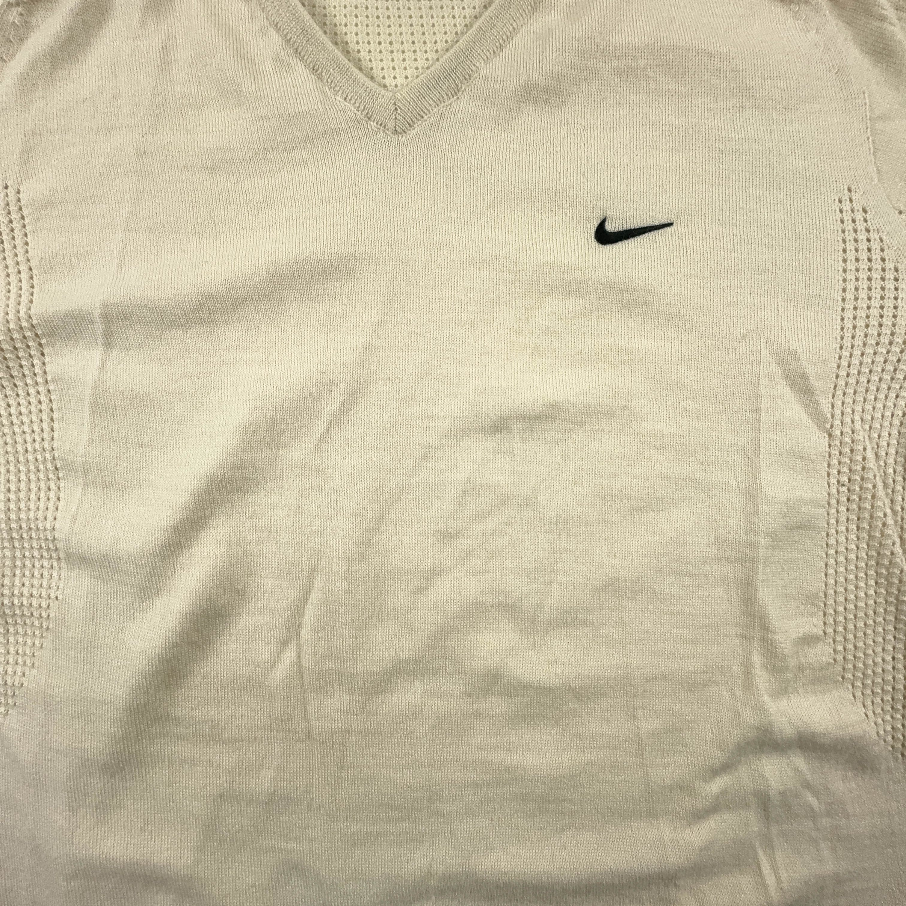 Nike Golf Vintage Lightweight V-Neck Sweater in Cream - Men's Size XL