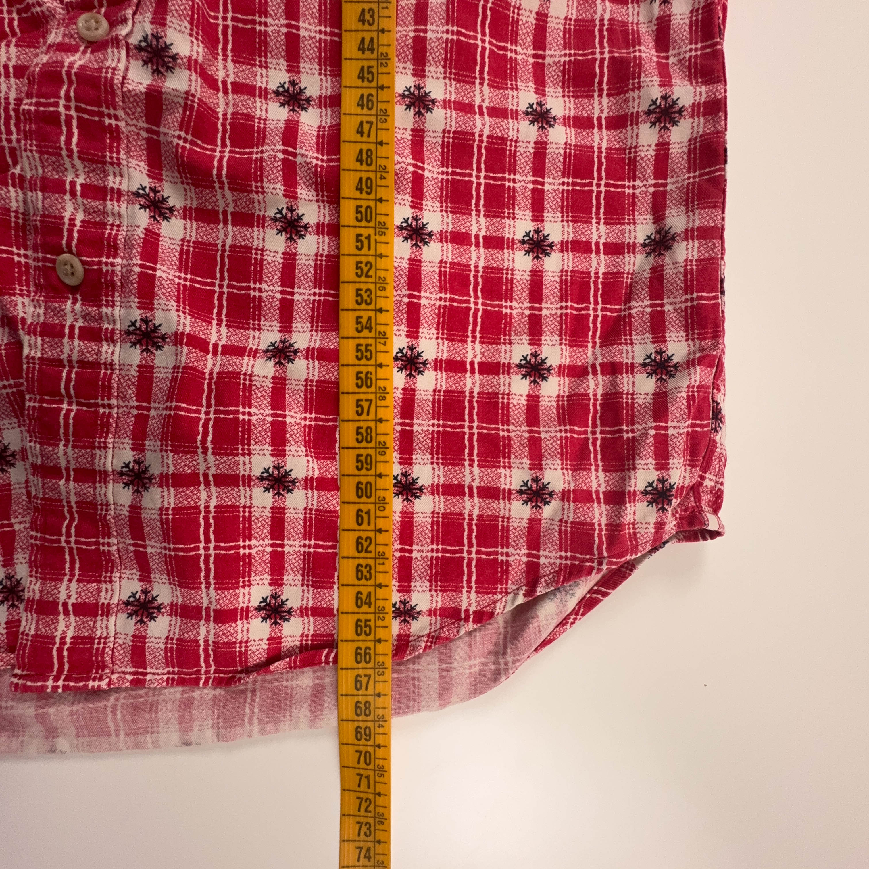 Camicia Tommy Hilfiger rossa e bianca a quadri natalizia in cotone - Taglia S uomo