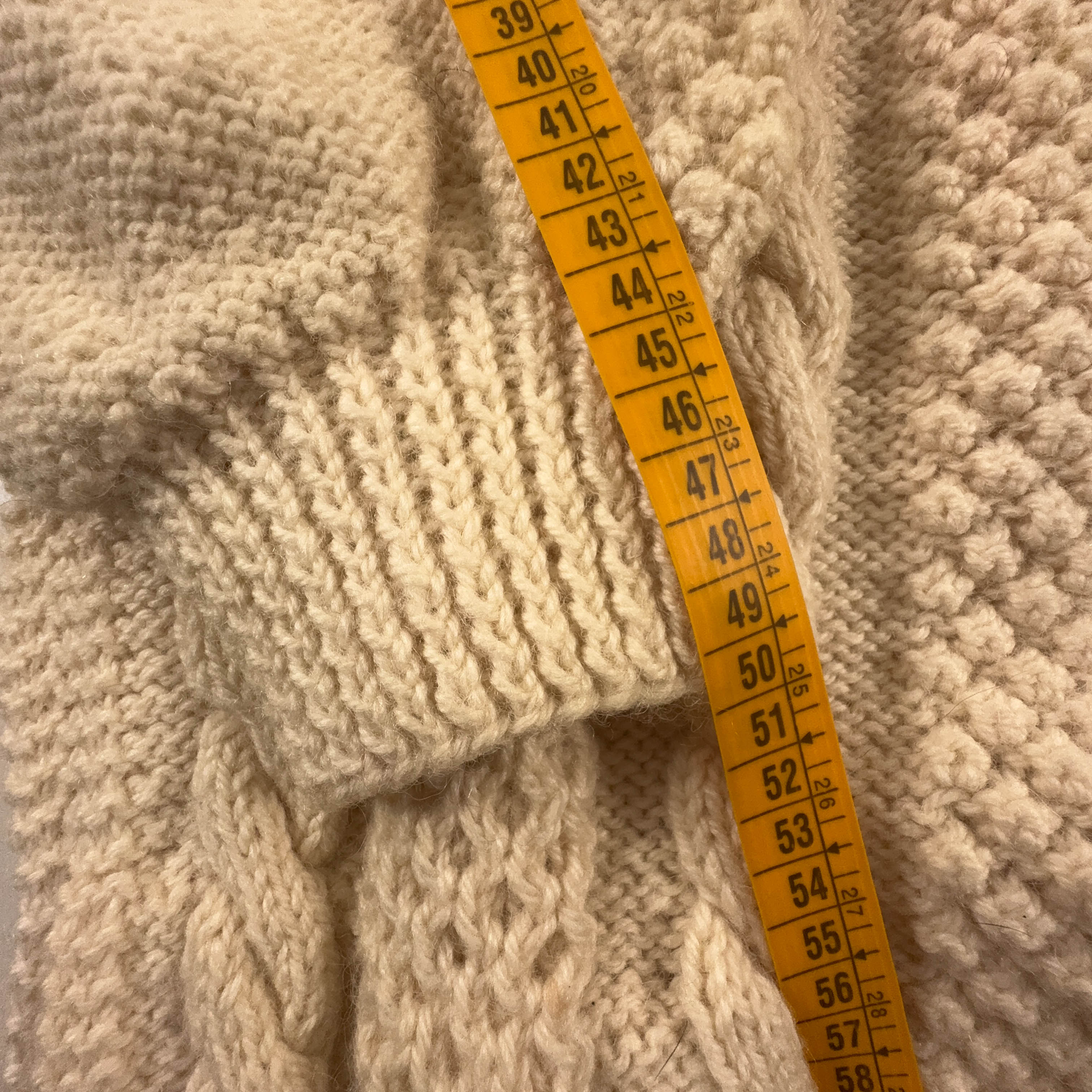 Maglione Vintage crema a girocollo 100% lana anni 80 90 - Taglia L/XL uomo