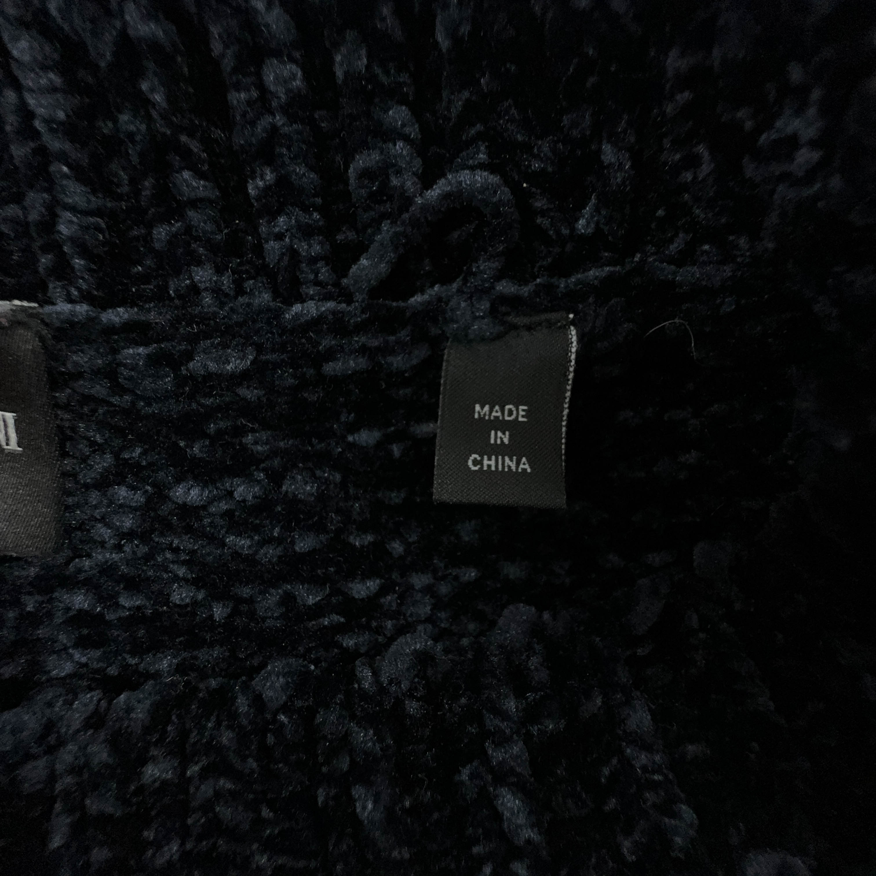 Emporio Armani Dark Blue & Beige Crew Neck Sweater - Size L/XL Men