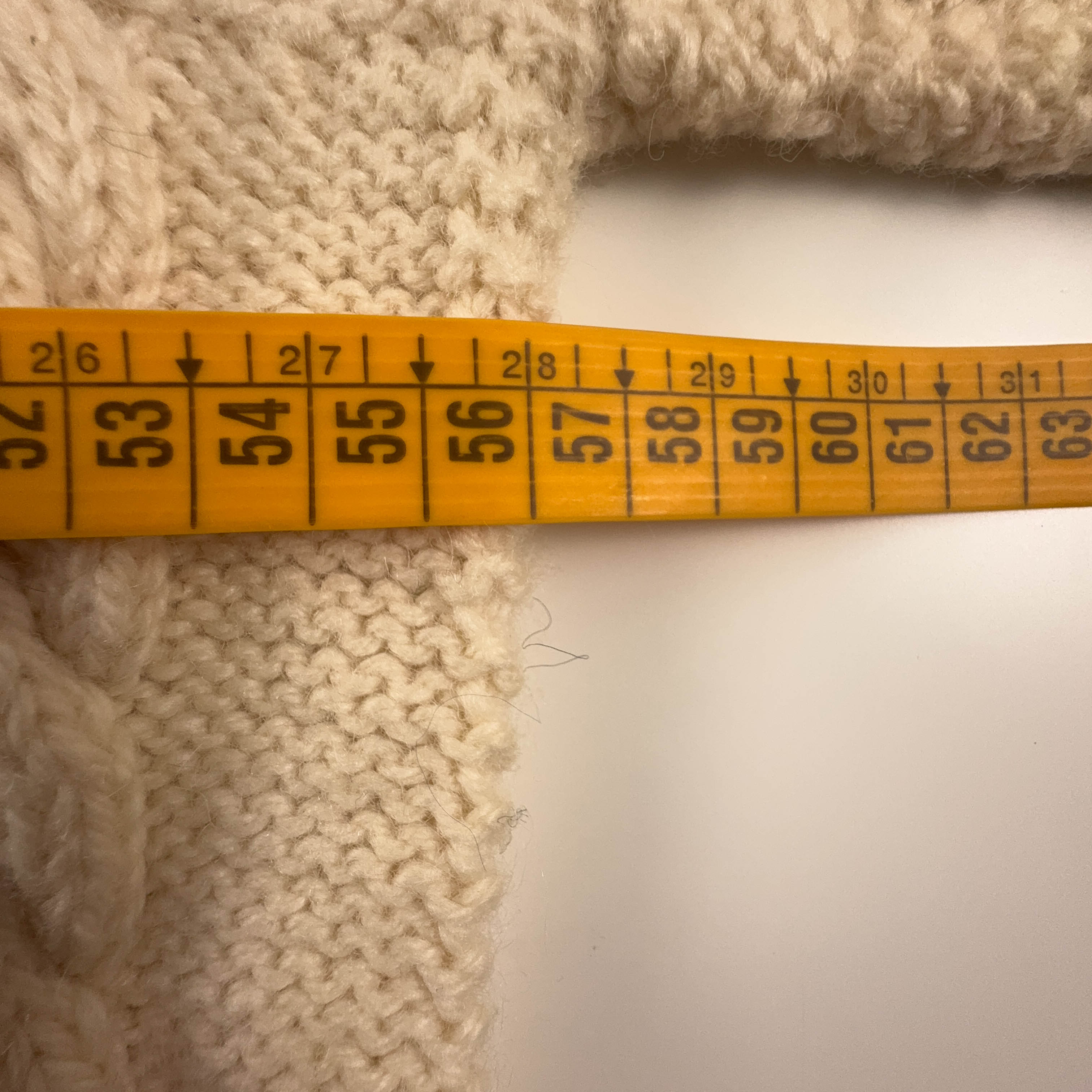 Maglione Vintage crema a girocollo 100% lana anni 80 90 - Taglia L/XL uomo