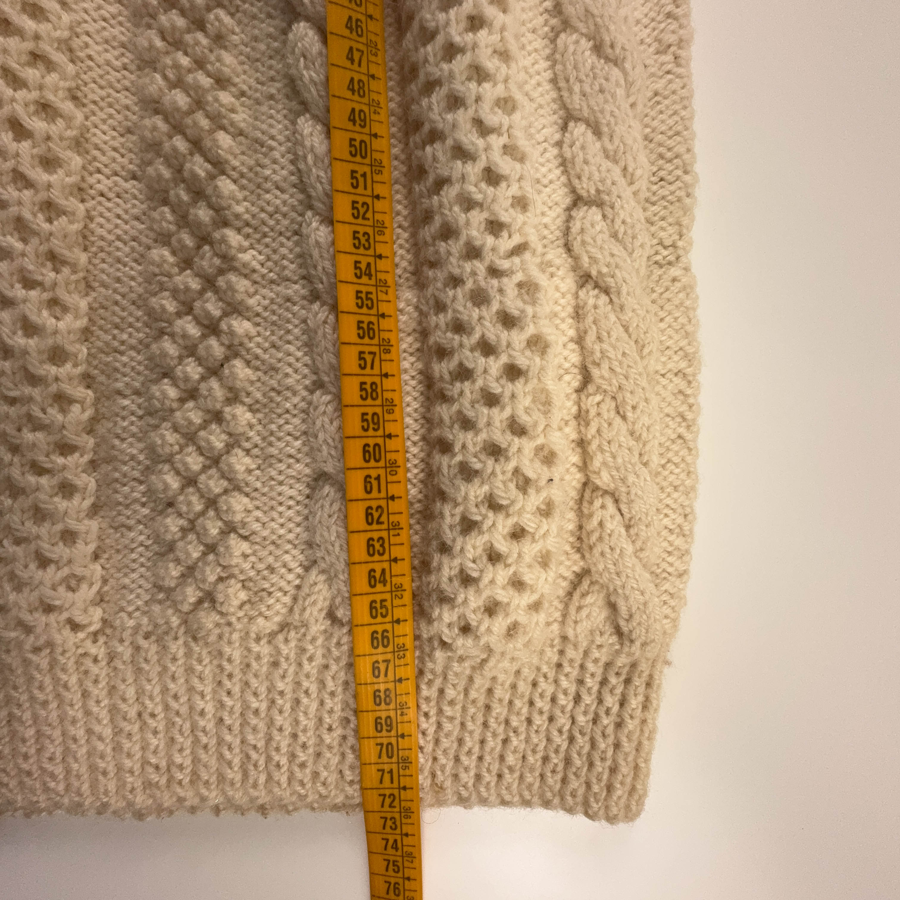 Maglione Vintage crema a girocollo 100% lana anni 80 90 - Taglia L/XL uomo