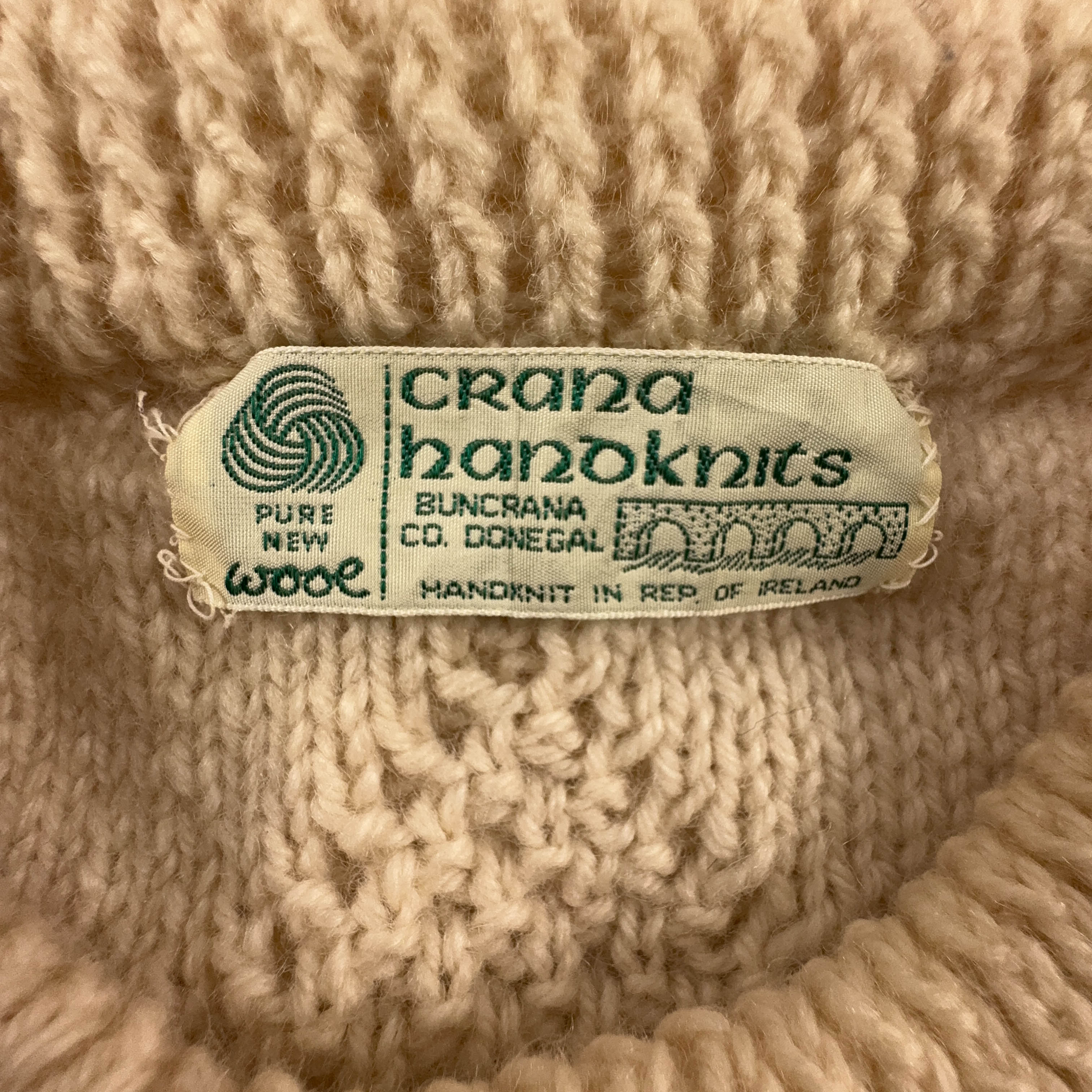 Maglione Vintage crema a girocollo 100% lana anni 80 90 - Taglia L/XL uomo