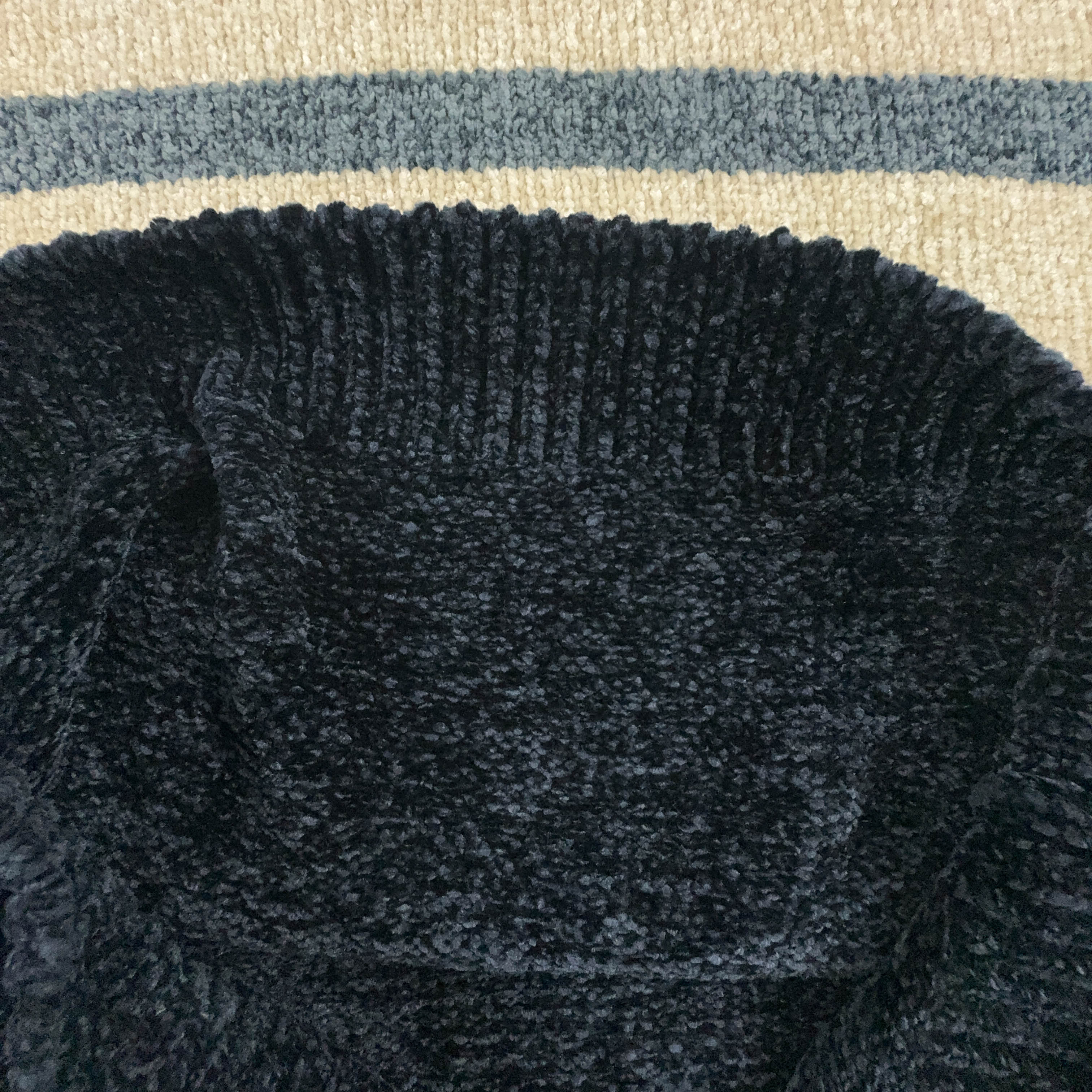 Emporio Armani Dark Blue & Beige Crew Neck Sweater - Size L/XL Men