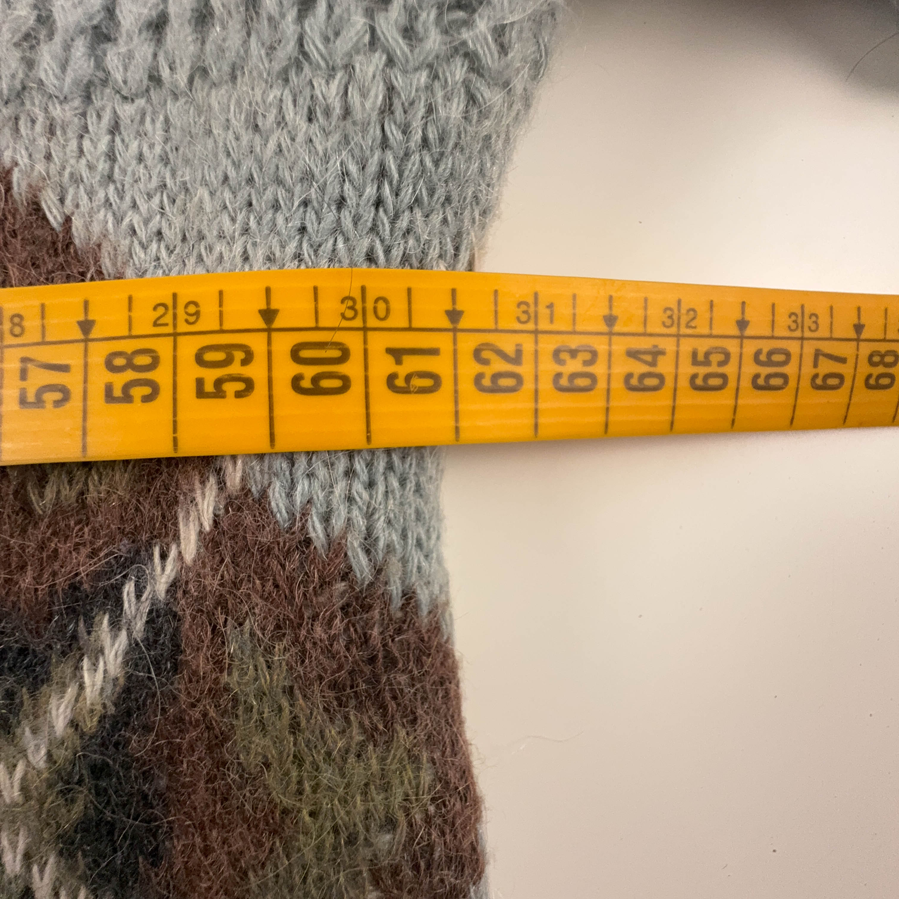 Cardigan Vintage azzurro geometrico con bottoni anni 80 90 - Taglia XL uomo