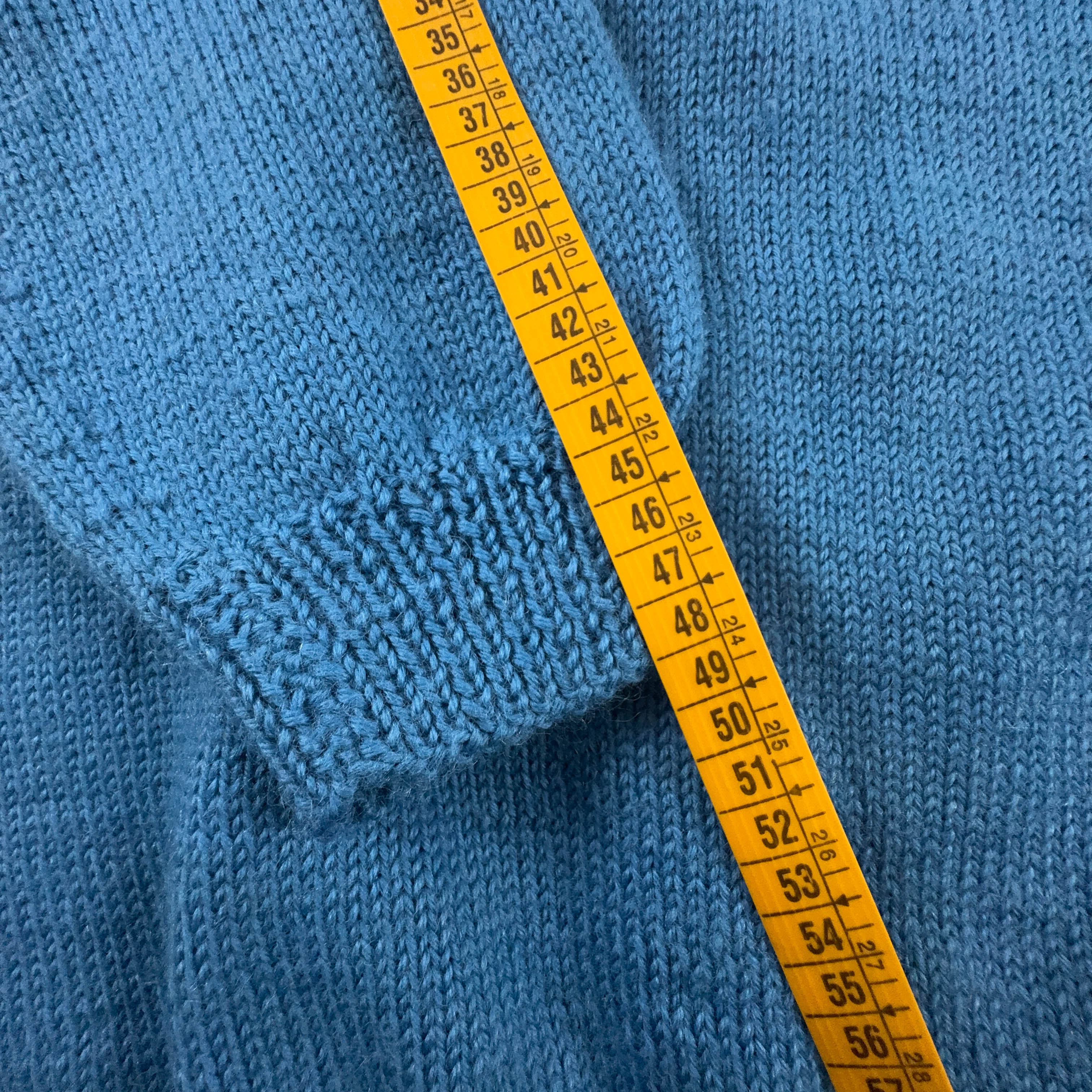 Maglione Vintage azzurro e bianco geometrico anni 80 90 - Taglia M uomo