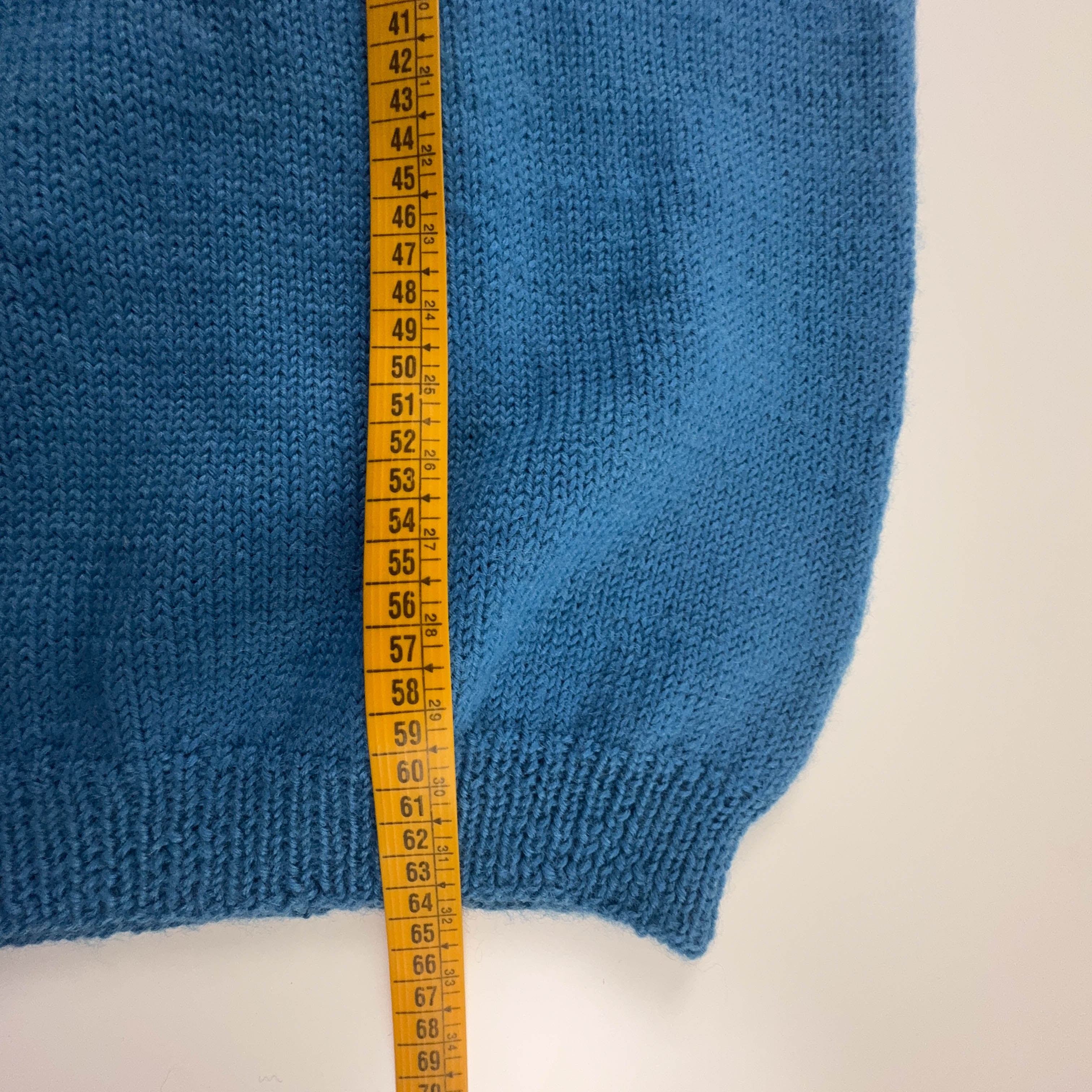 Maglione Vintage azzurro e bianco geometrico anni 80 90 - Taglia M uomo