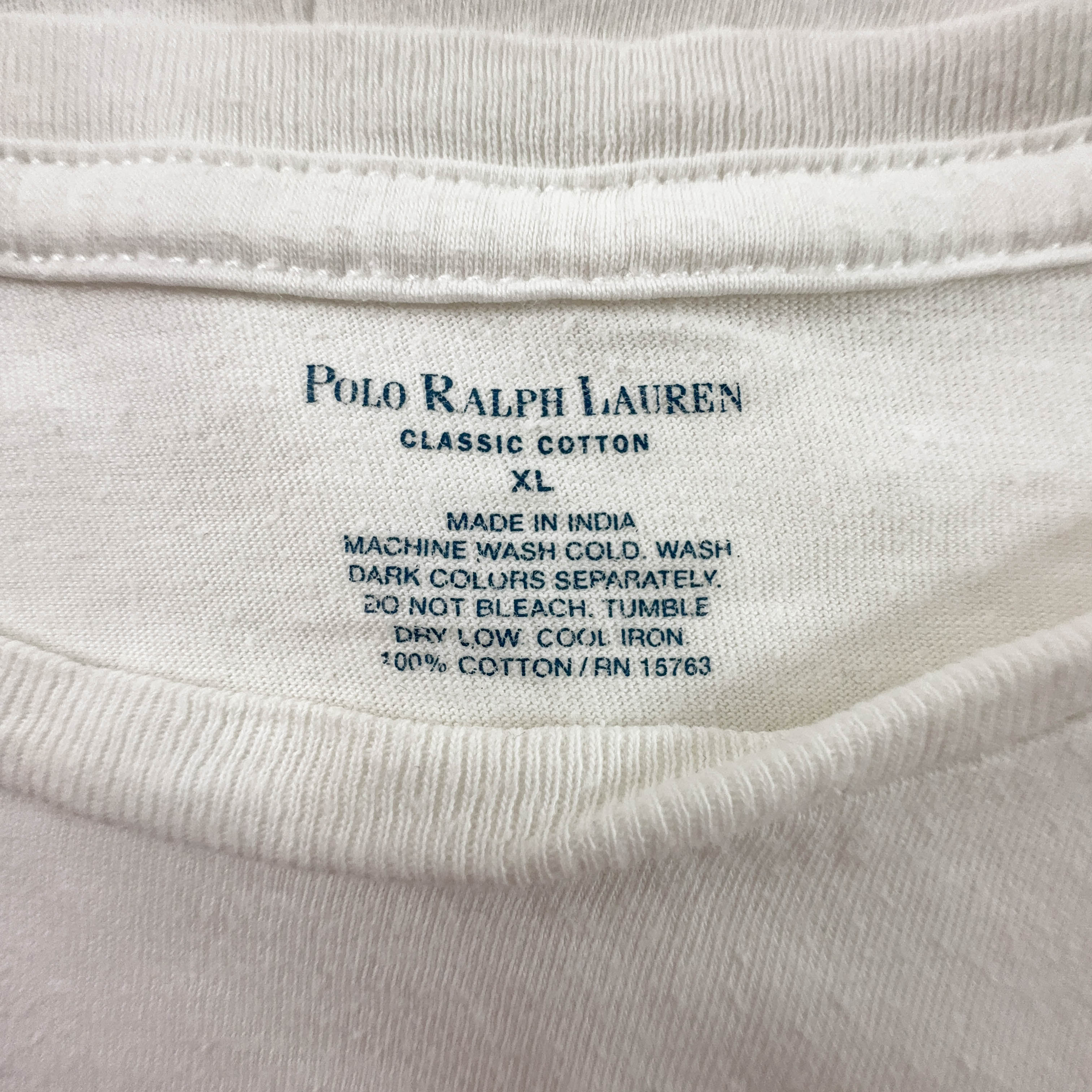 Ralph Lauren White Cotton Crew Neck T-Shirt - Size XL/XXL Men's