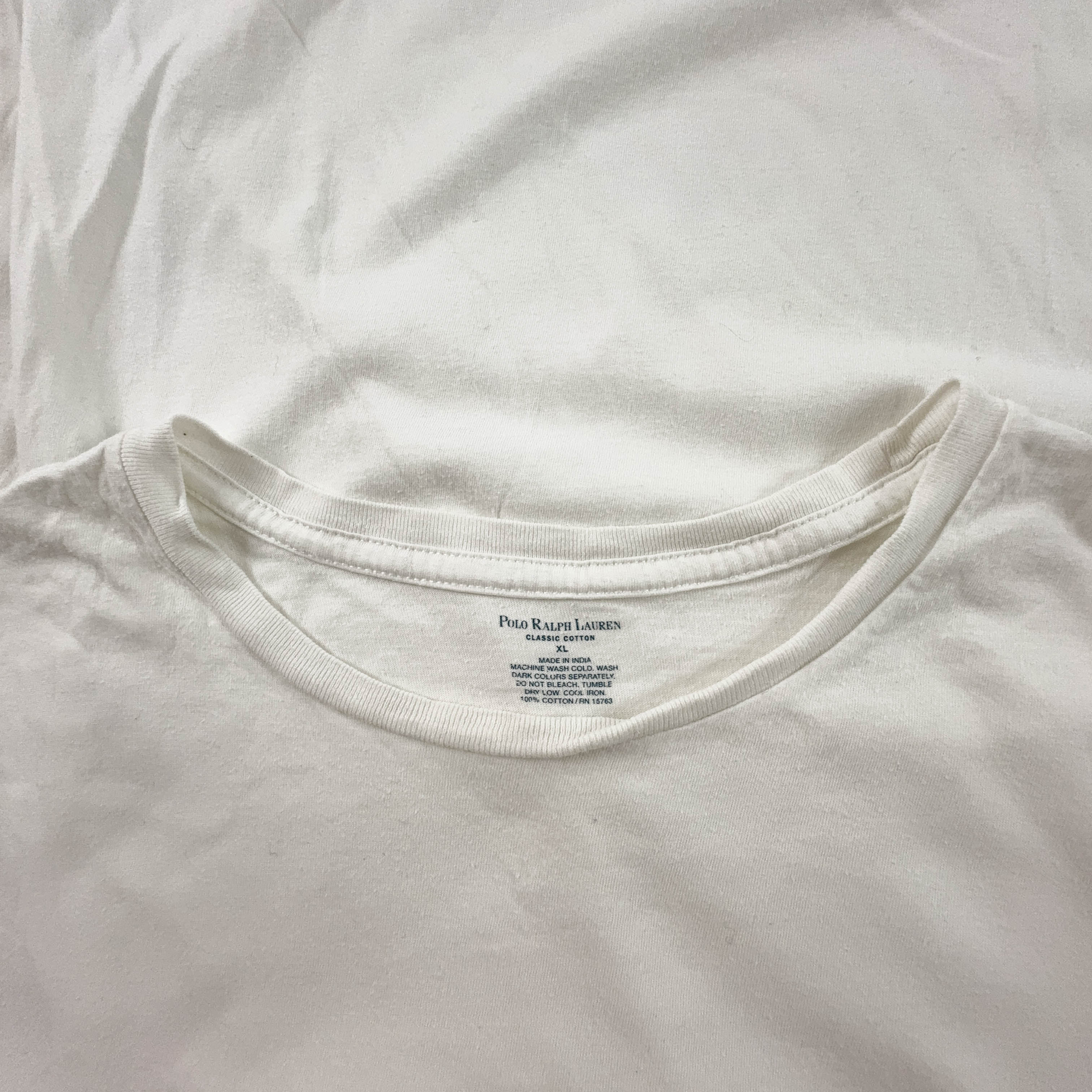 Ralph Lauren White Cotton Crew Neck T-Shirt - Size XL/XXL Men's