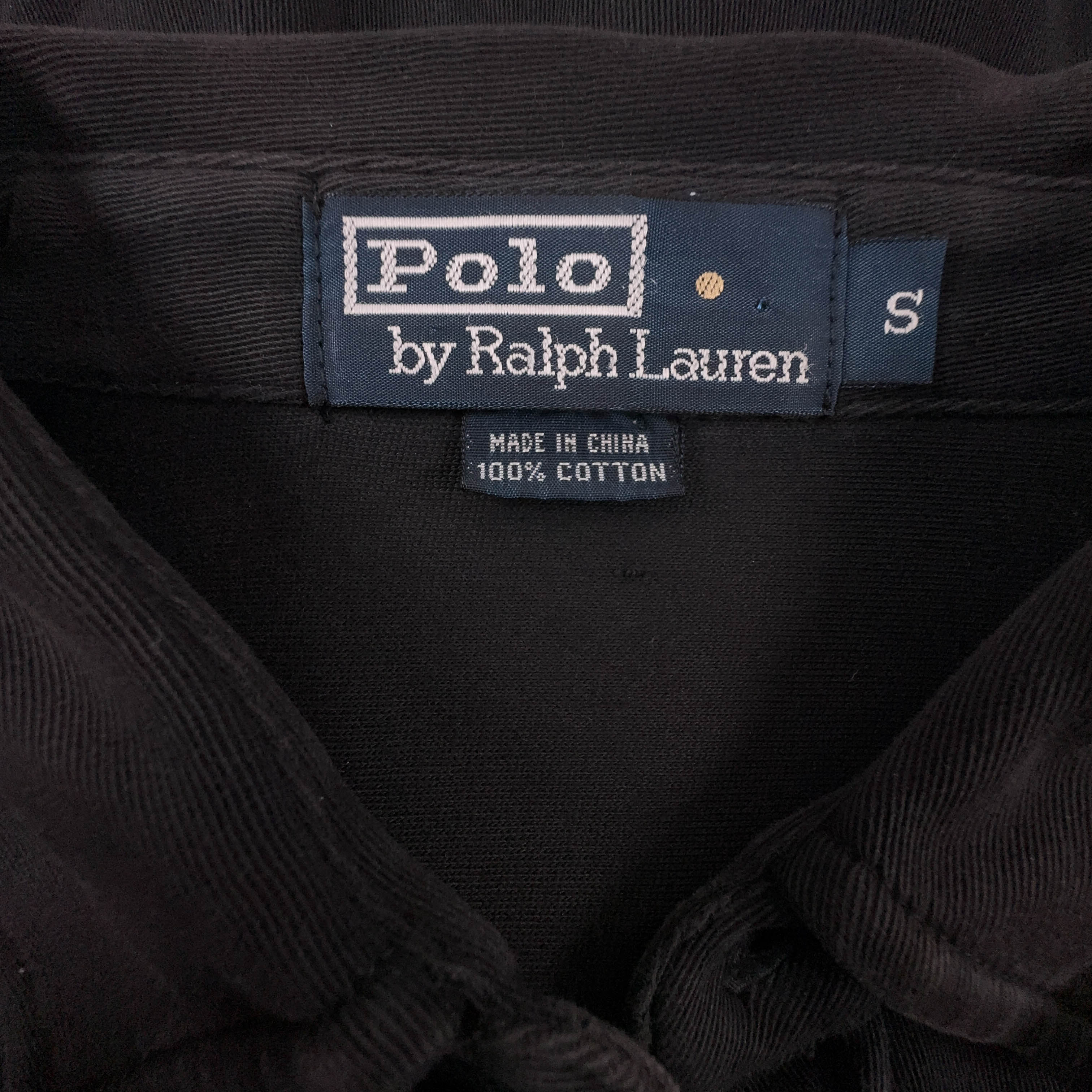 Camicia Ralph Lauren nera a tinta unita con tasche in cotone - Taglia S uomo