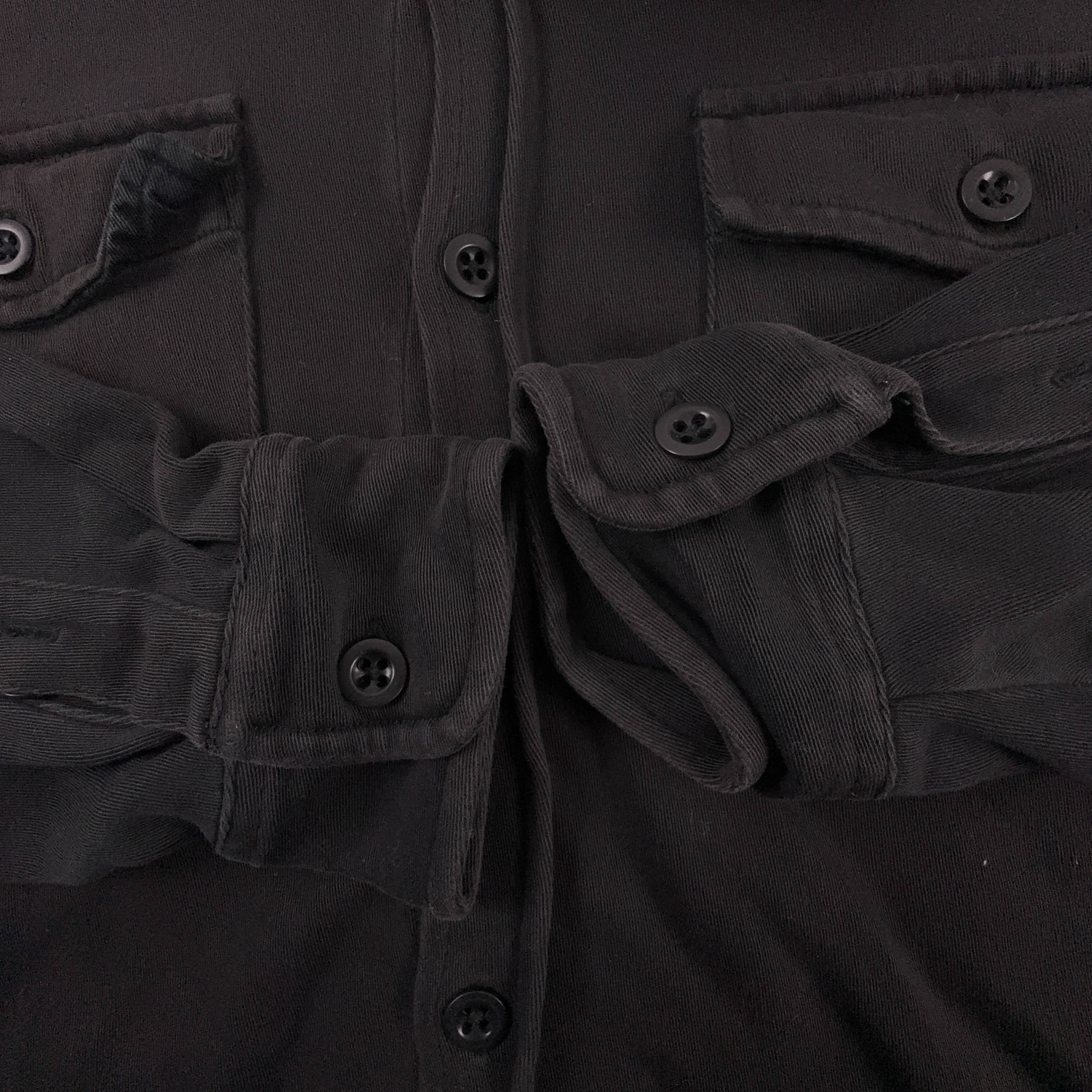 Camicia Ralph Lauren nera a tinta unita con tasche in cotone - Taglia S uomo