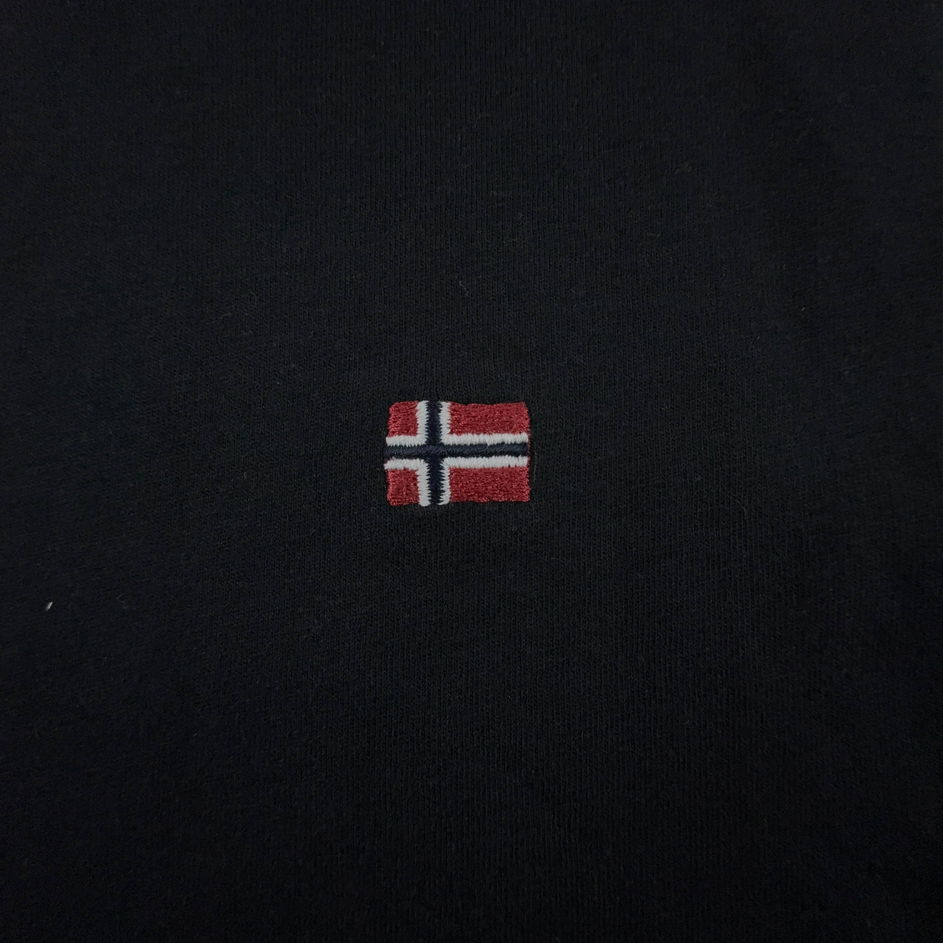 Napapijri Black Crew Neck Cotton T-Shirt - Men's Size S