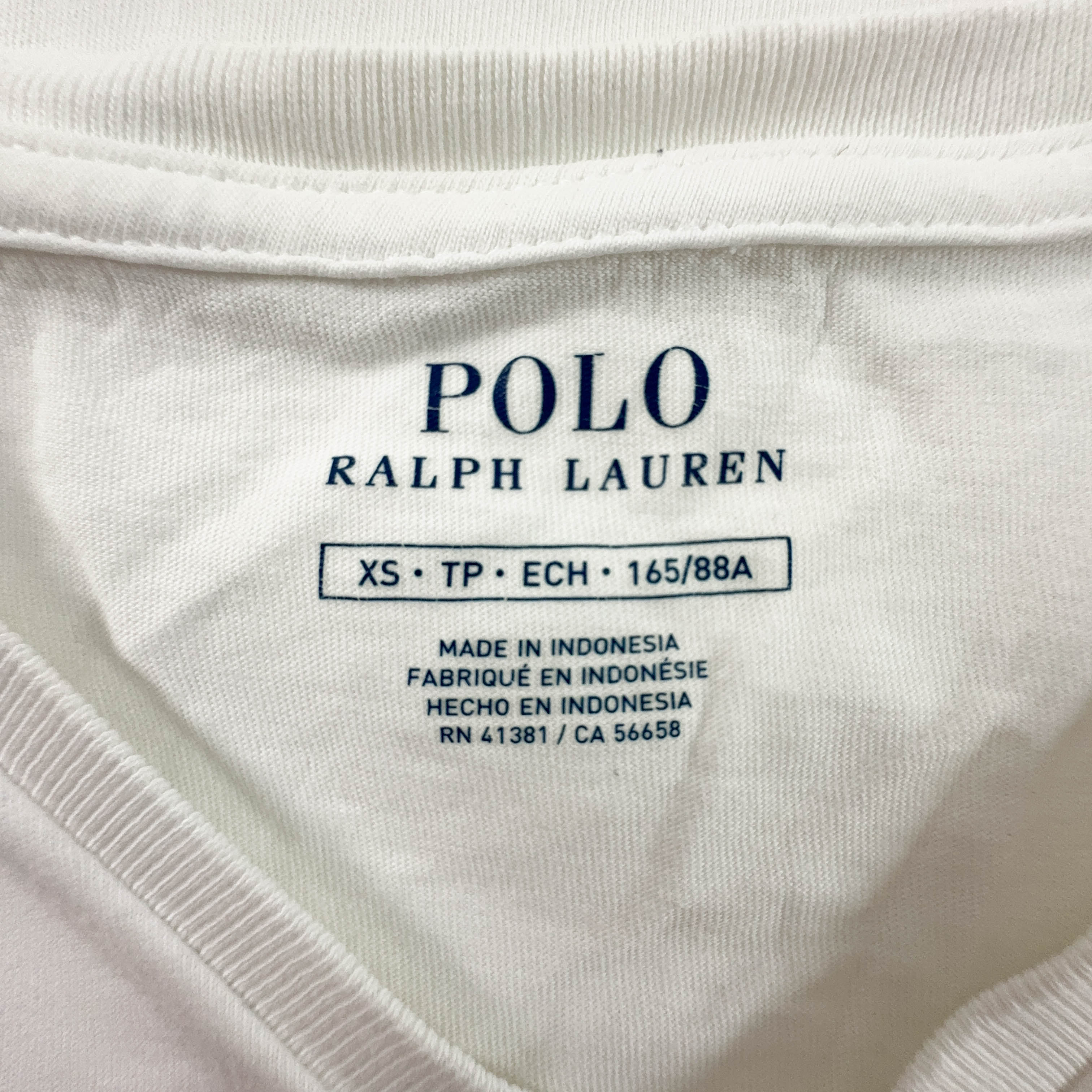 Ralph Lauren White Cotton V-Neck T-Shirt - Men's Size S