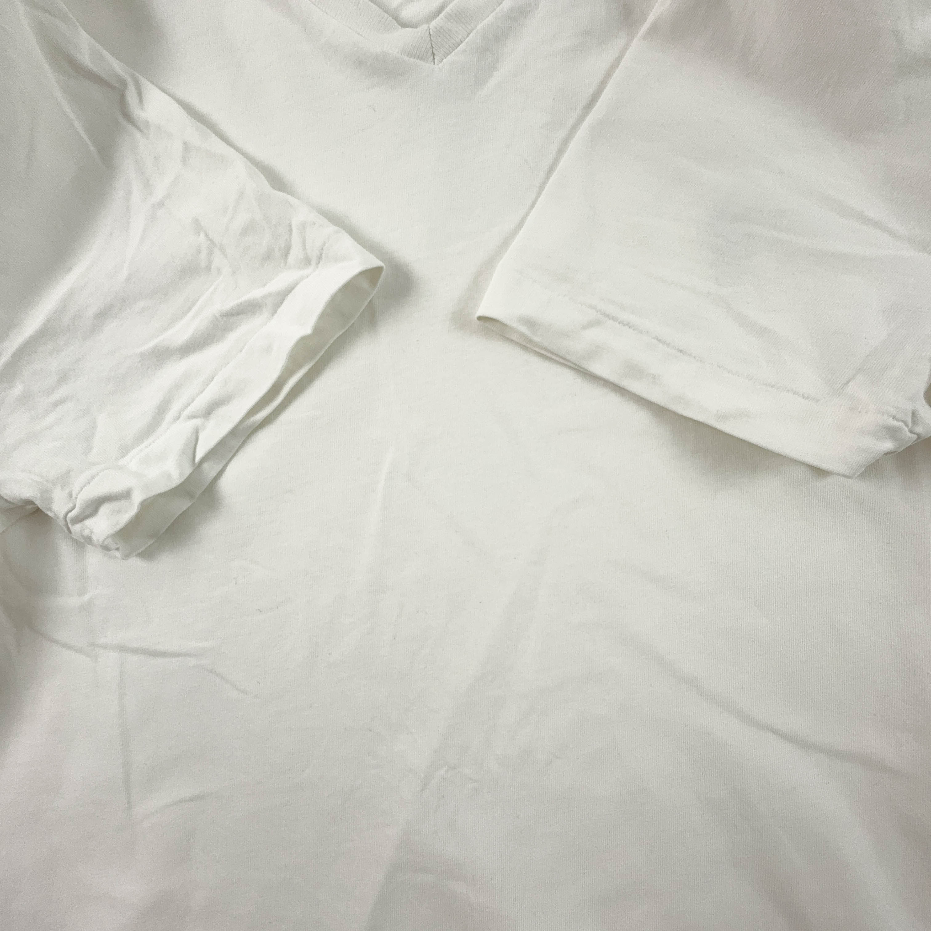 Ralph Lauren White Cotton V-Neck T-Shirt - Men's Size S