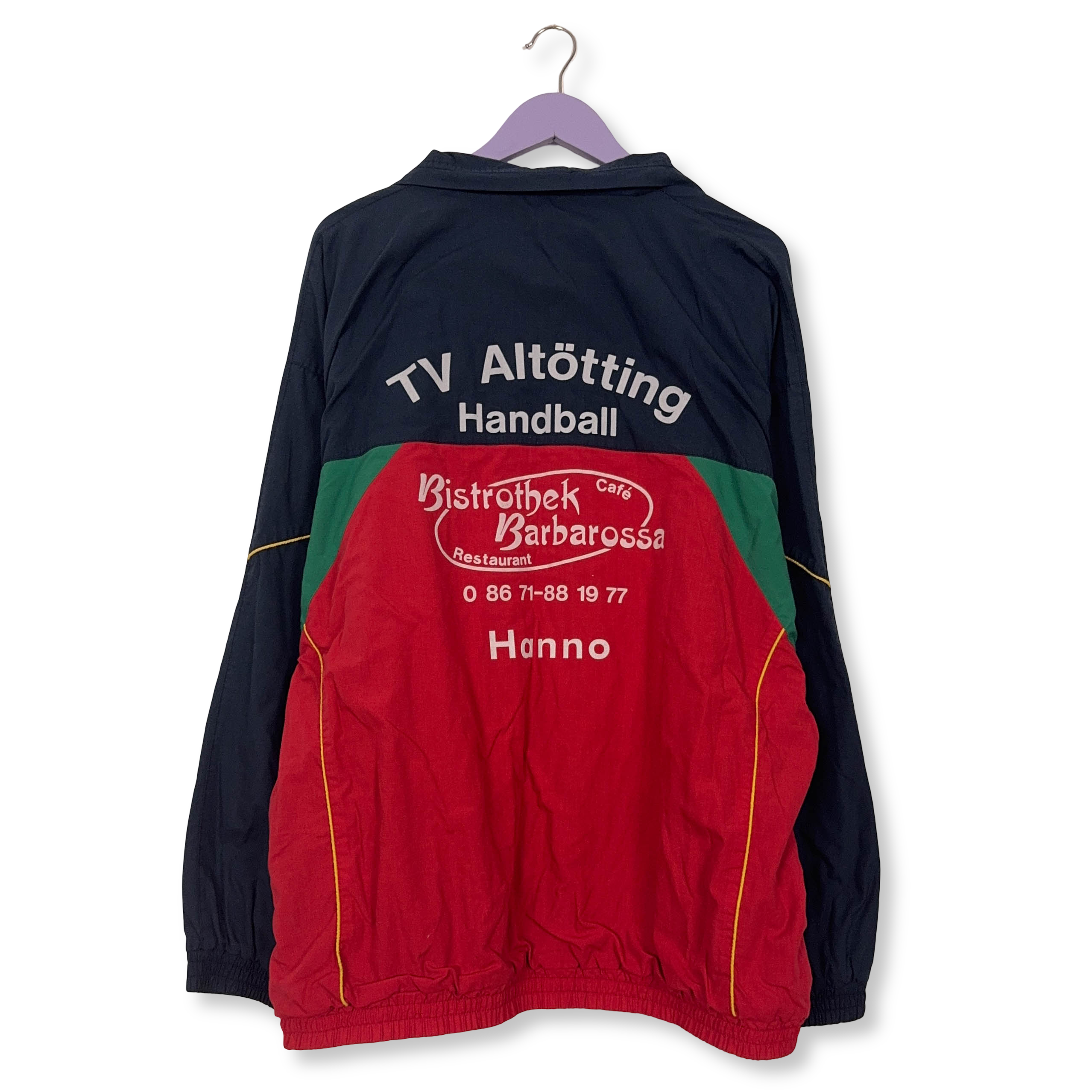 Giacca a vento Hummel Vintage rossa verde e blu anni 80 90 - Taglia XL/XXL uomo