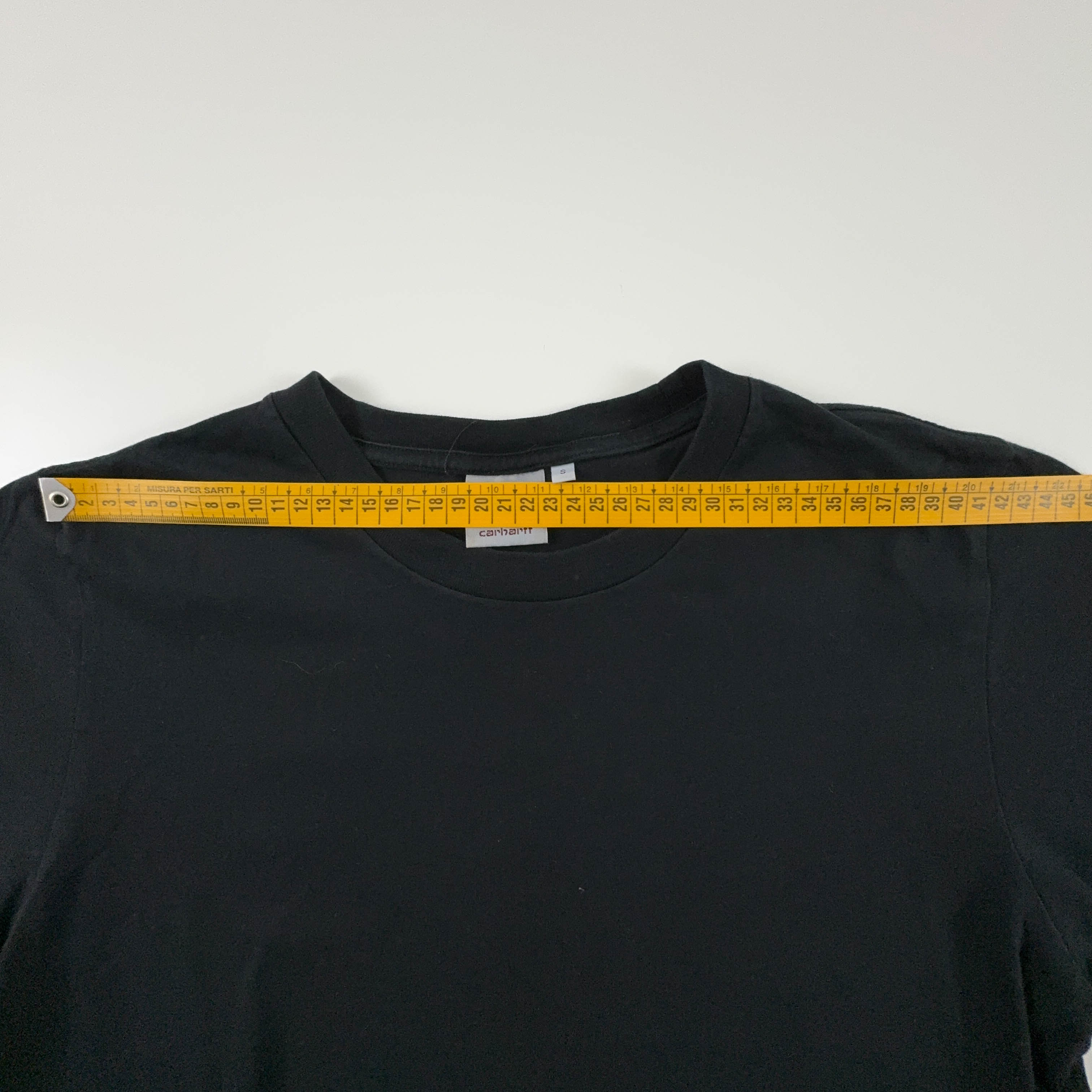 Carhartt Black Crew Neck Cotton T-Shirt - Men's Size S/M