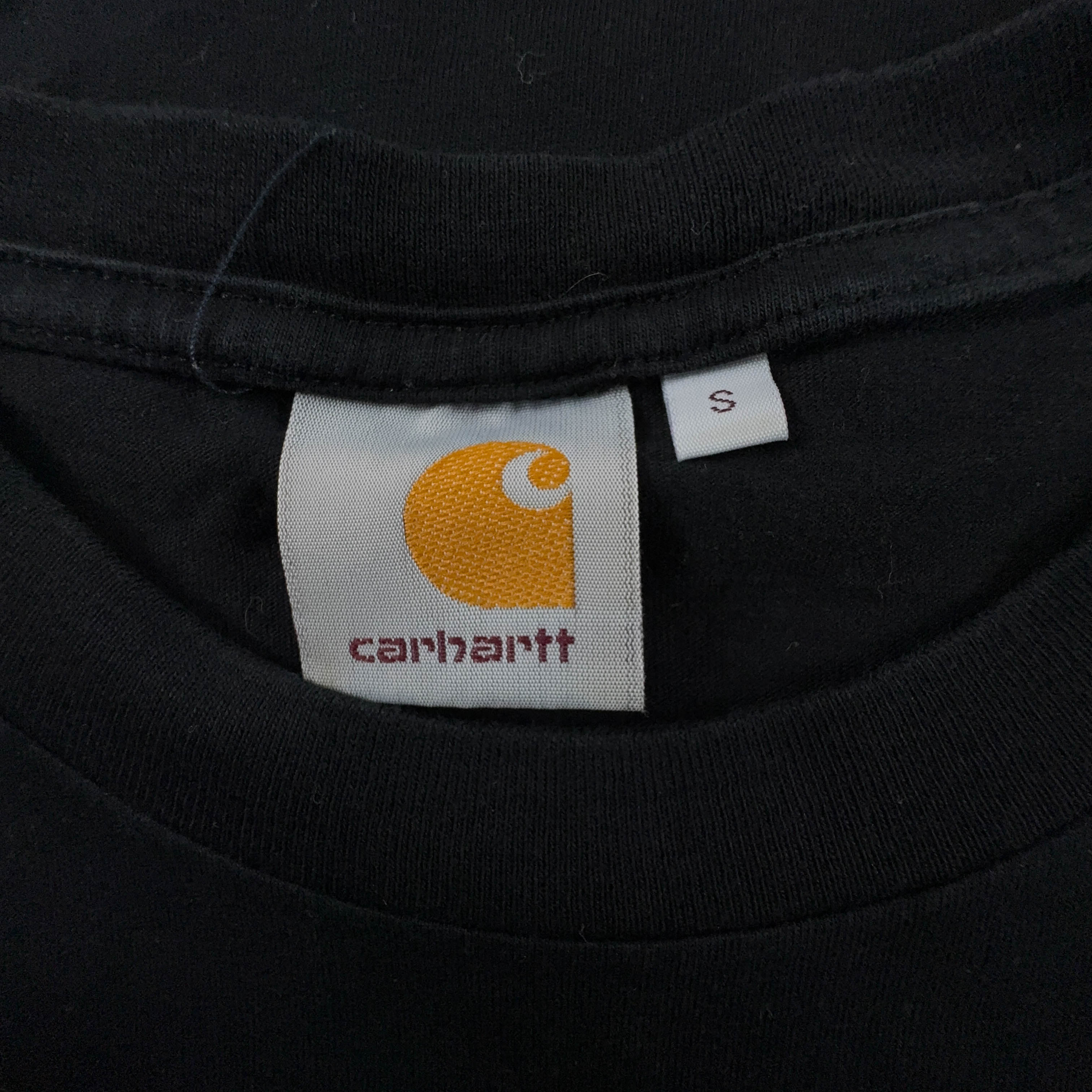 Carhartt Black Crew Neck Cotton T-Shirt - Men's Size S/M