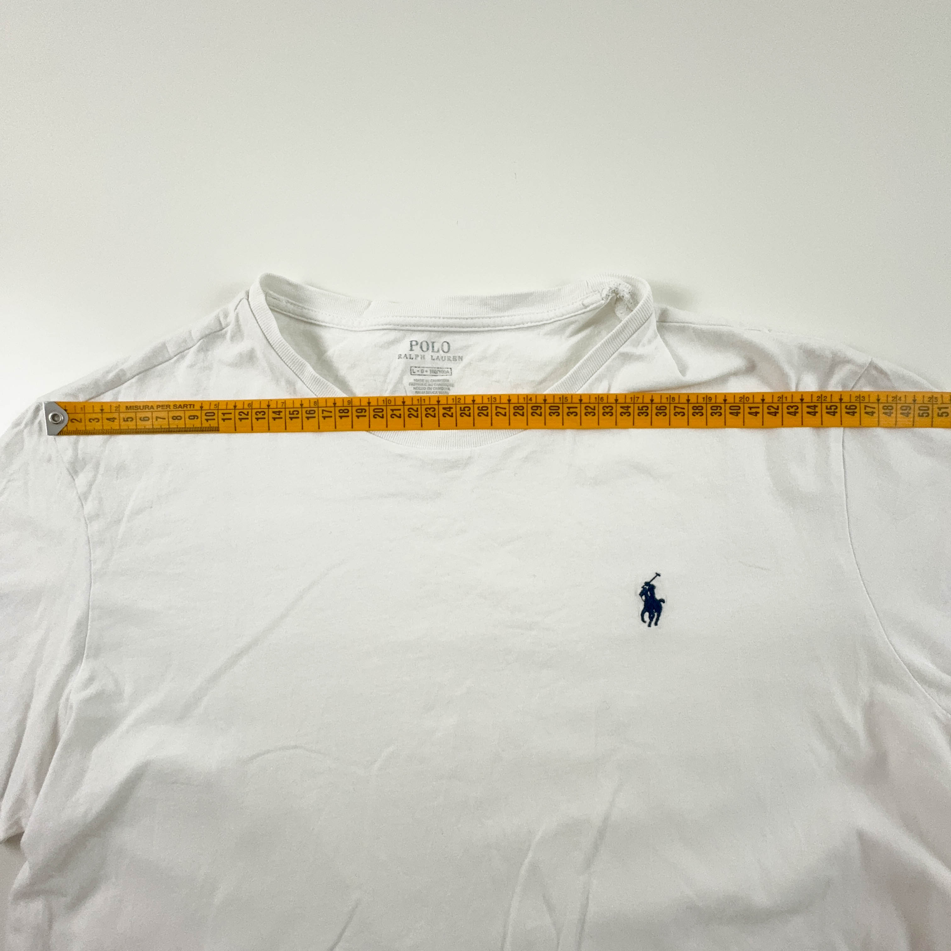 Ralph Lauren White Crew Neck Cotton T-Shirt - Men's Size M/L