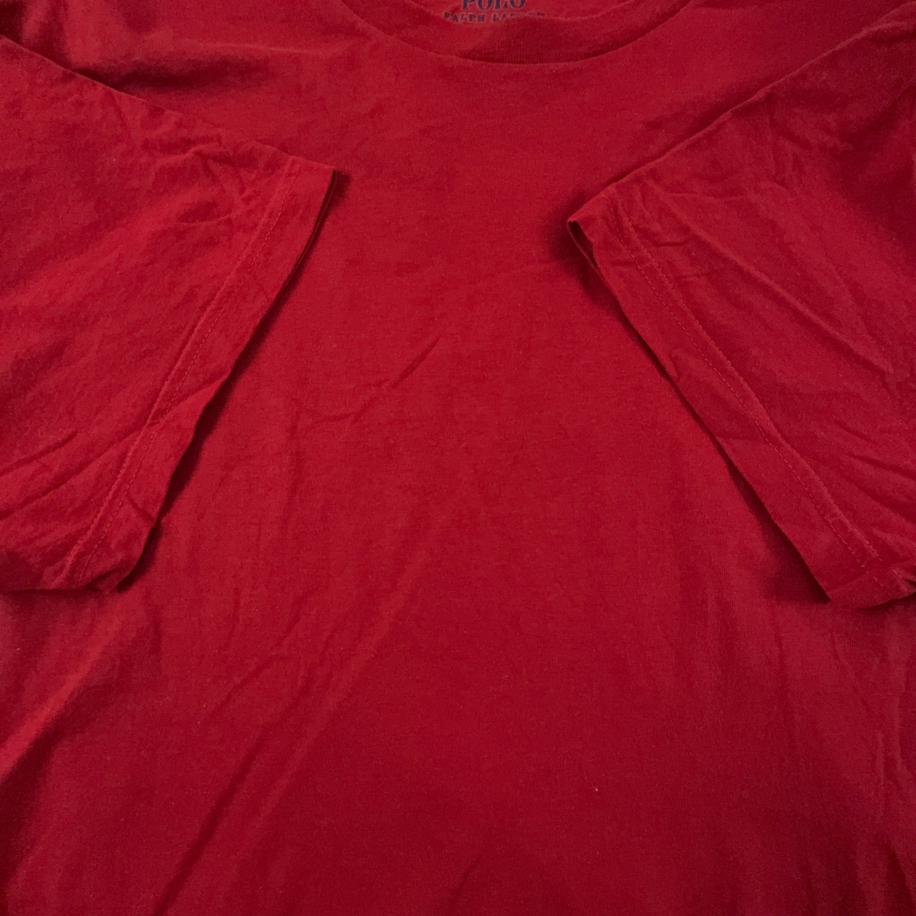 Ralph Lauren Red Crew Neck Cotton T-Shirt - Men's Size L/XL