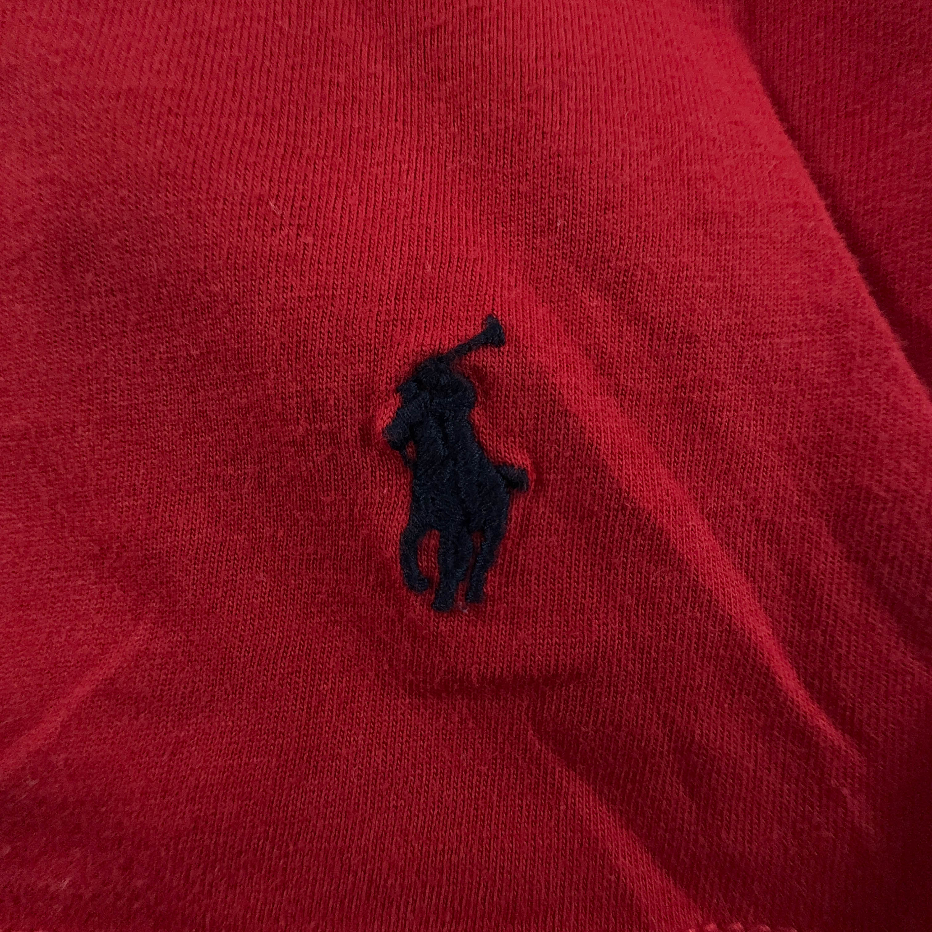 Ralph Lauren Red Crew Neck Cotton T-Shirt - Men's Size L/XL