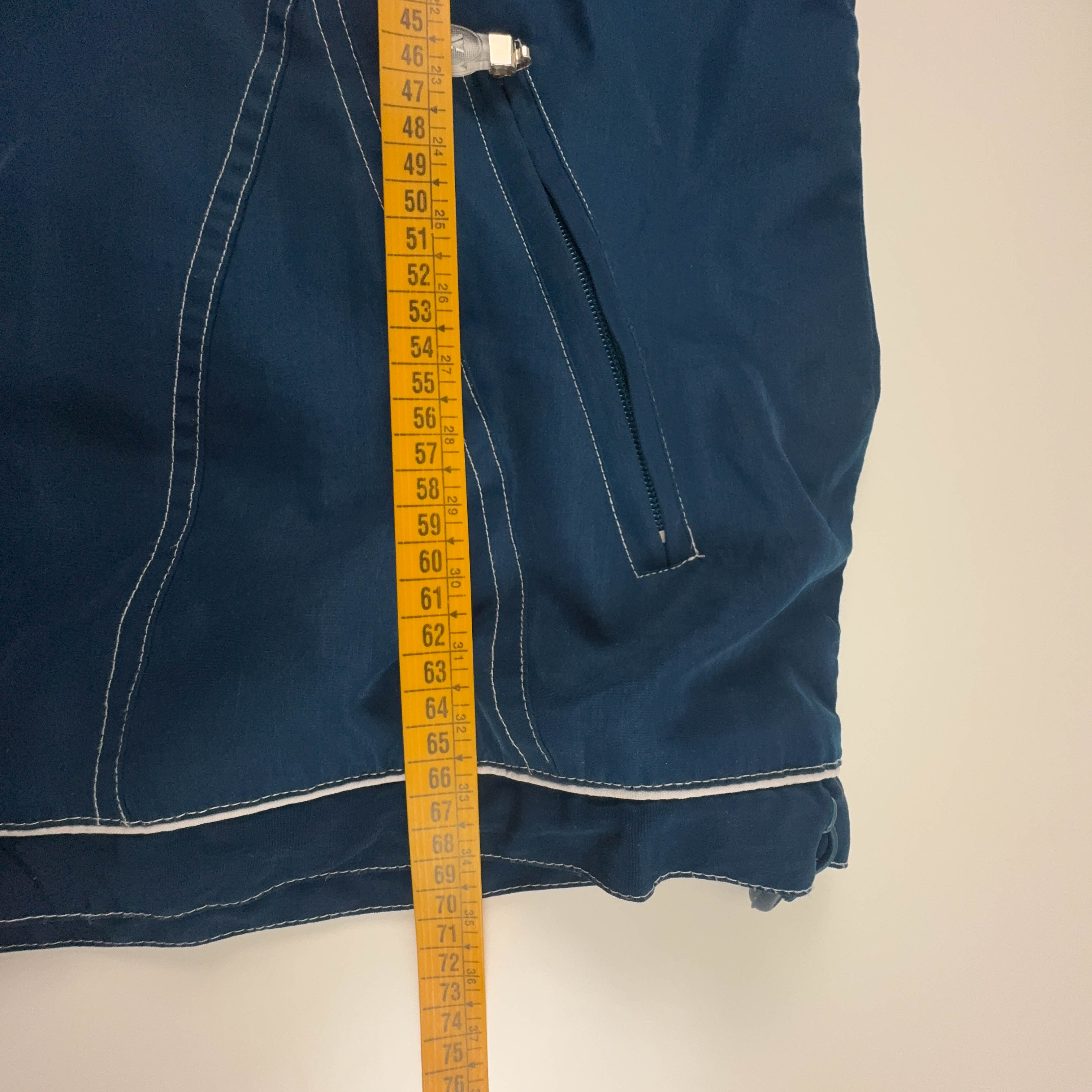 Giacca a vento Vintage verde e blu a fantasia con zip anni 80 90 - Taglia M uomo