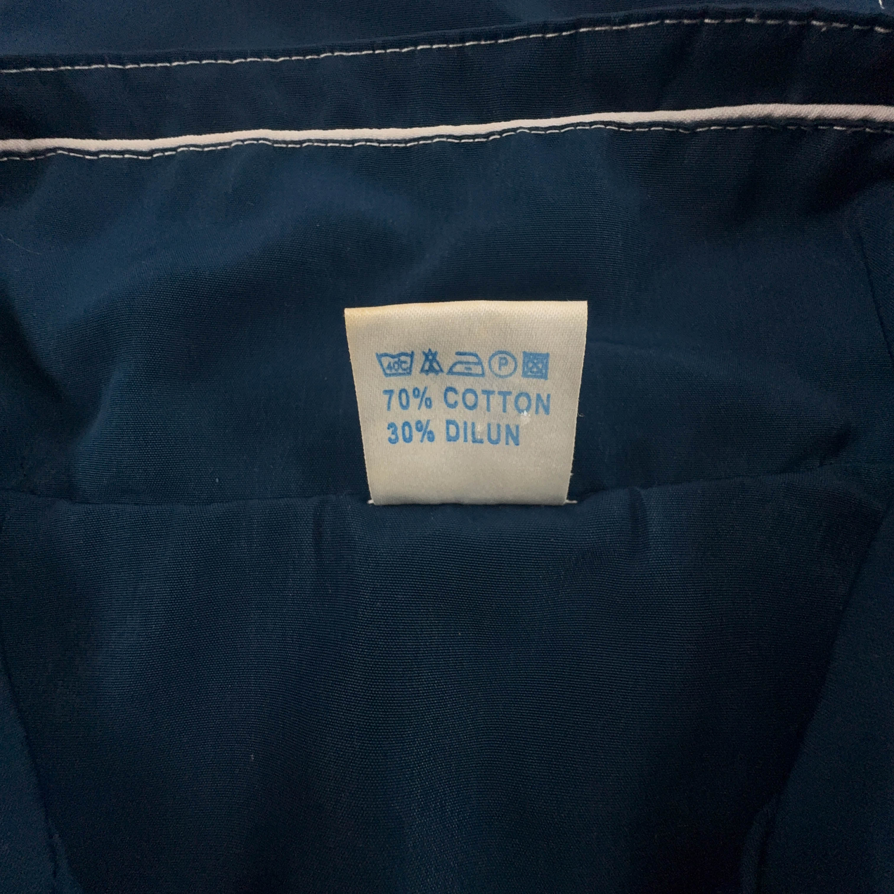 Giacca a vento Vintage verde e blu a fantasia con zip anni 80 90 - Taglia M uomo