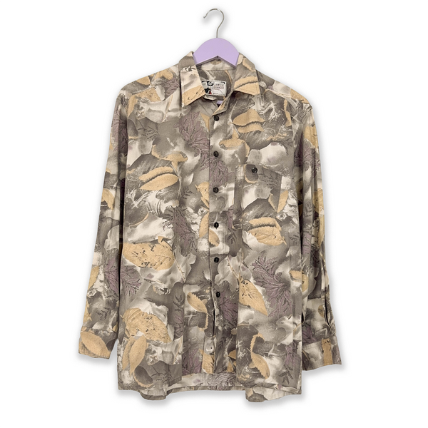 Multicolored Vintage Shirt with Abstract Pattern - Men's Size M