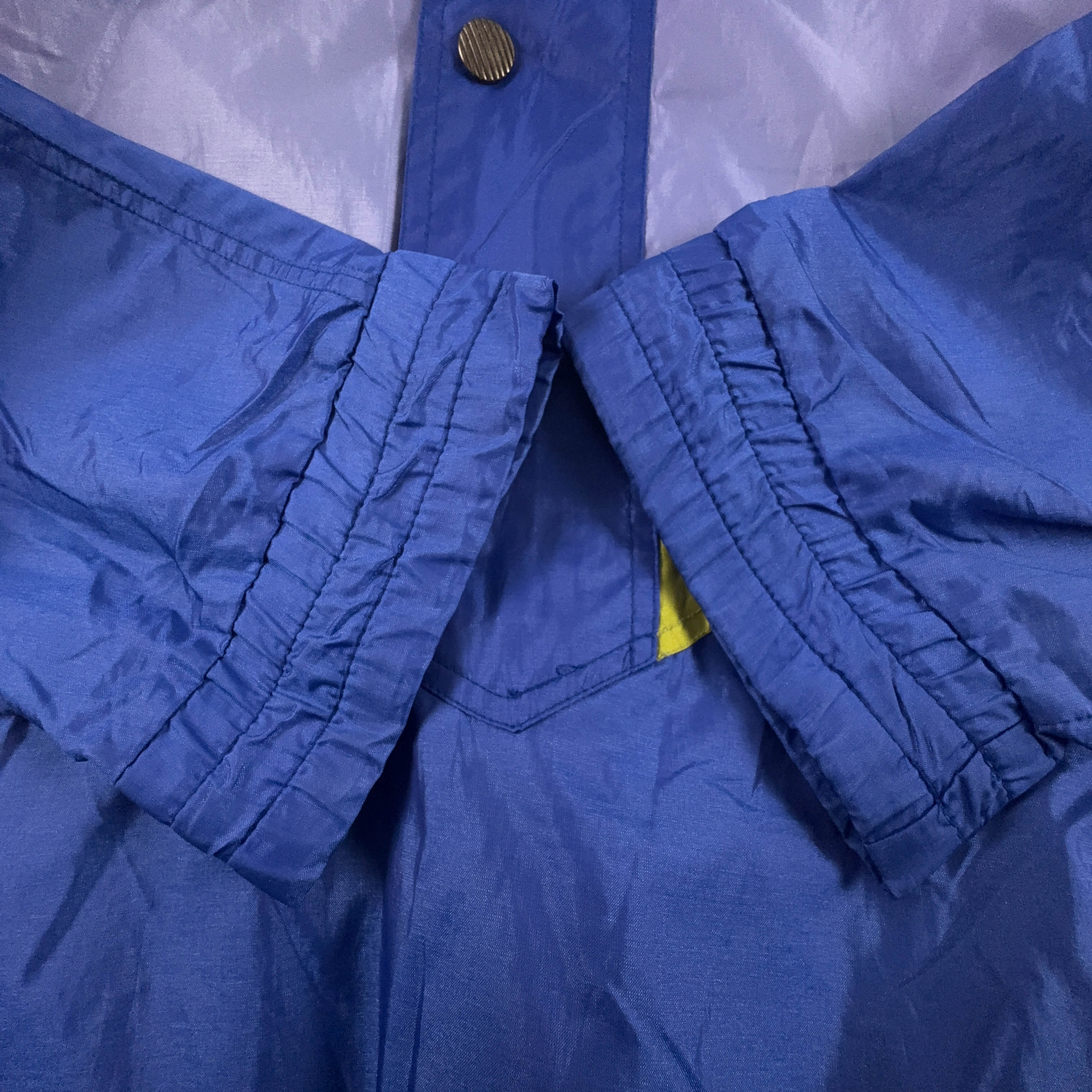 Giacca a vento Vintage impermeabile multicolore con zip anni 80 90 - Taglia M uomo
