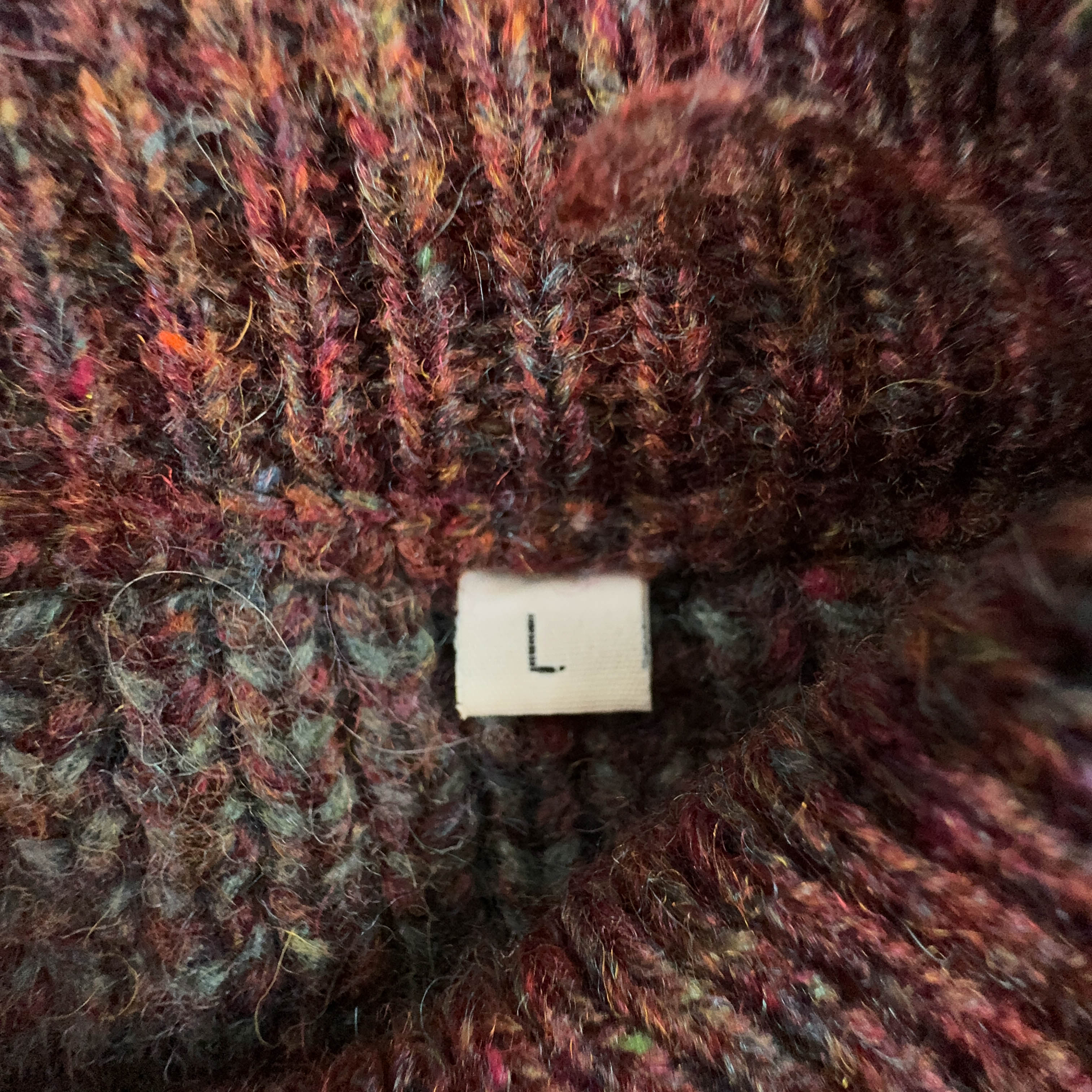 Vintage Brown 100% Wool Crew Neck Patterned Sweater - Size L/XL Men