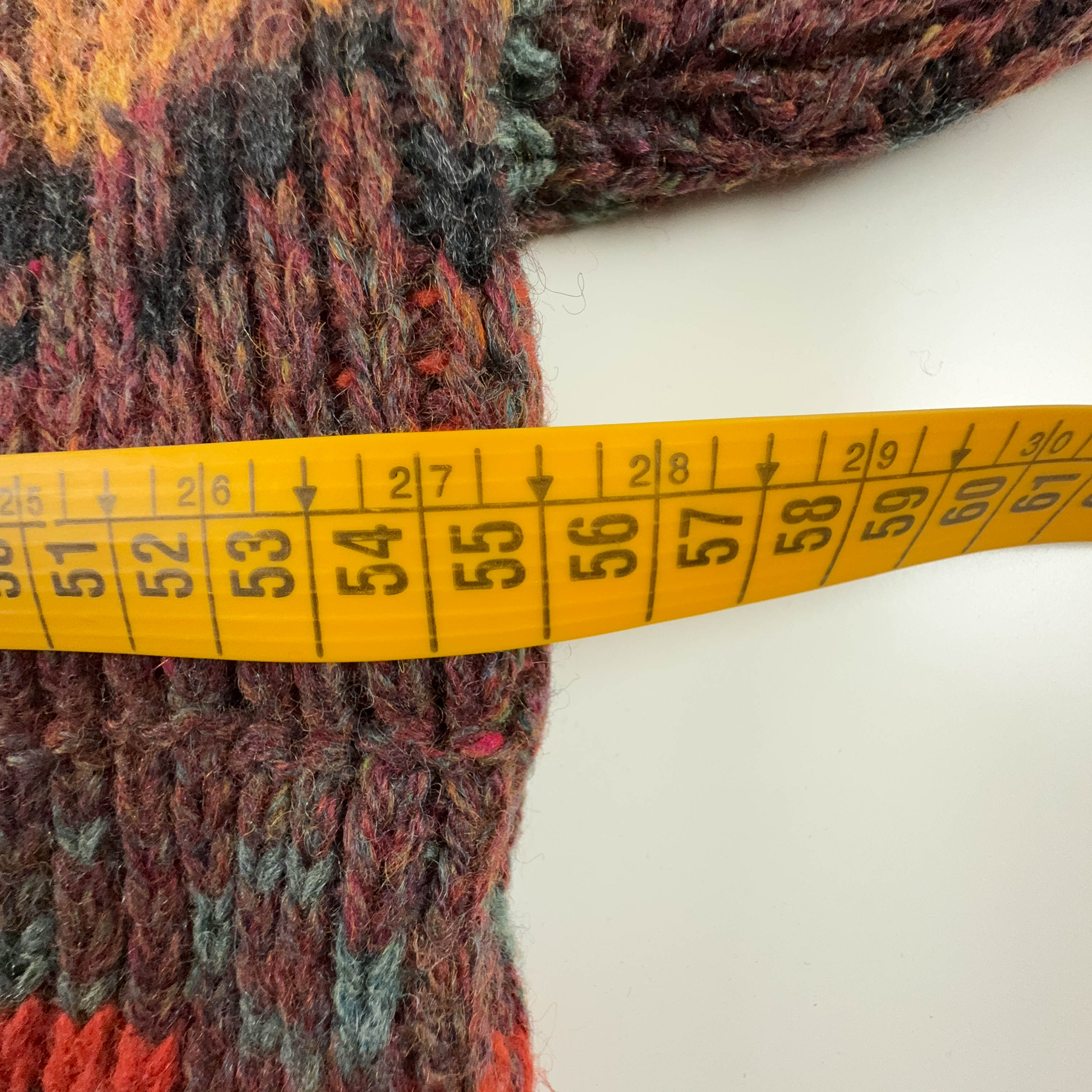 Vintage Brown 100% Wool Crew Neck Patterned Sweater - Size L/XL Men