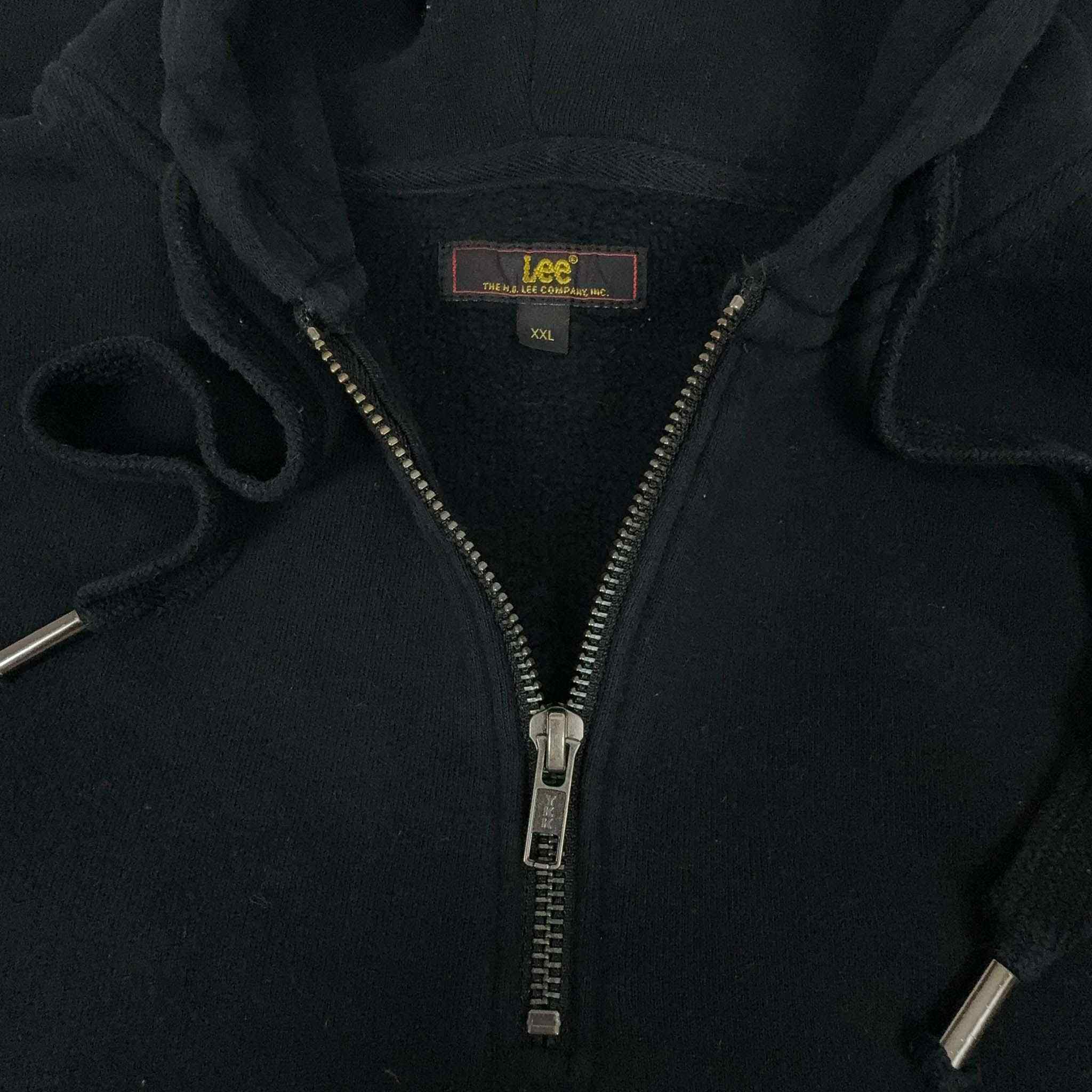 Felpa Lee Vintage nera con zip e cappuccio - Taglia XXL uomo