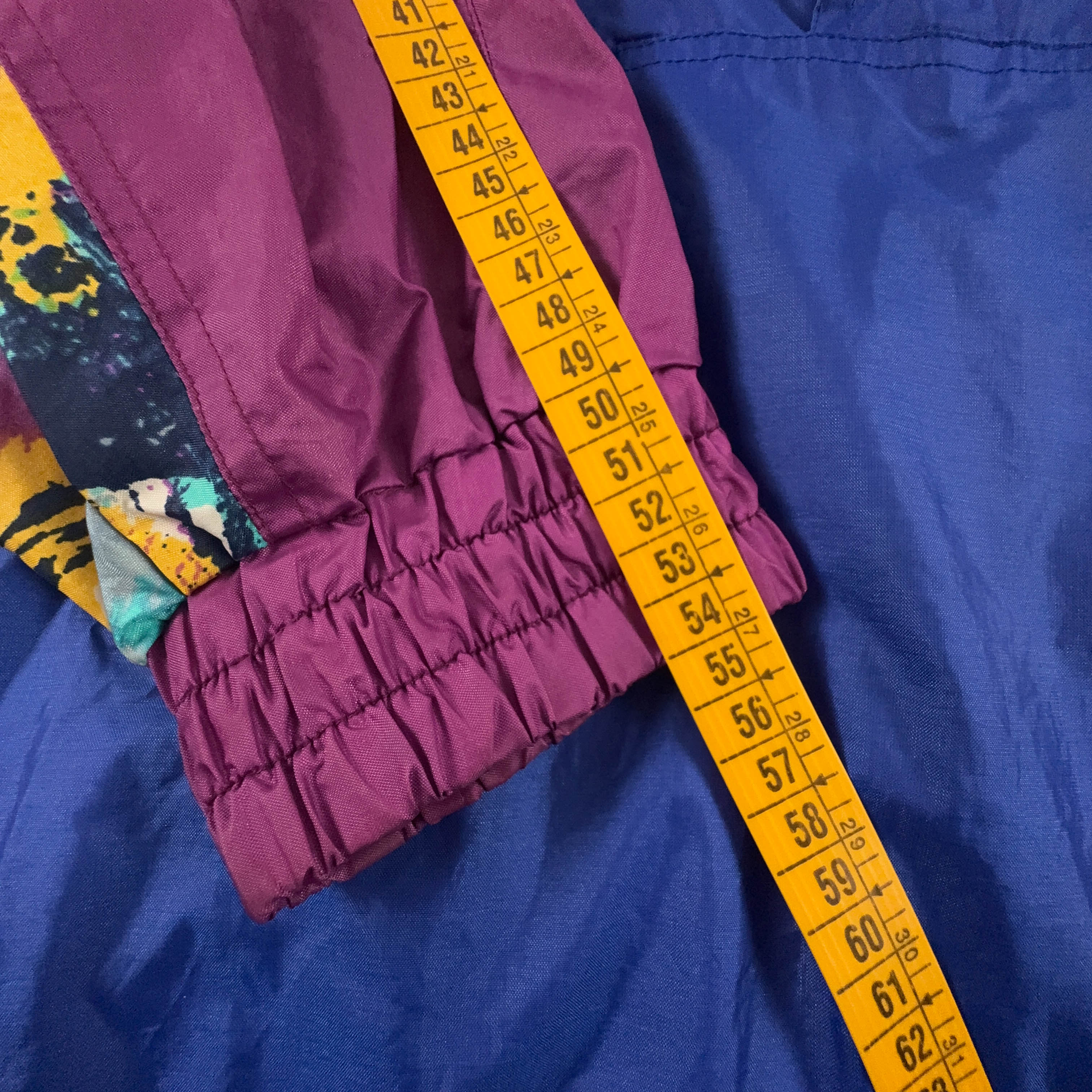 Giacca a vento Vintage impermeabile multicolore quarter zip anni 80 90 - Taglia M uomo