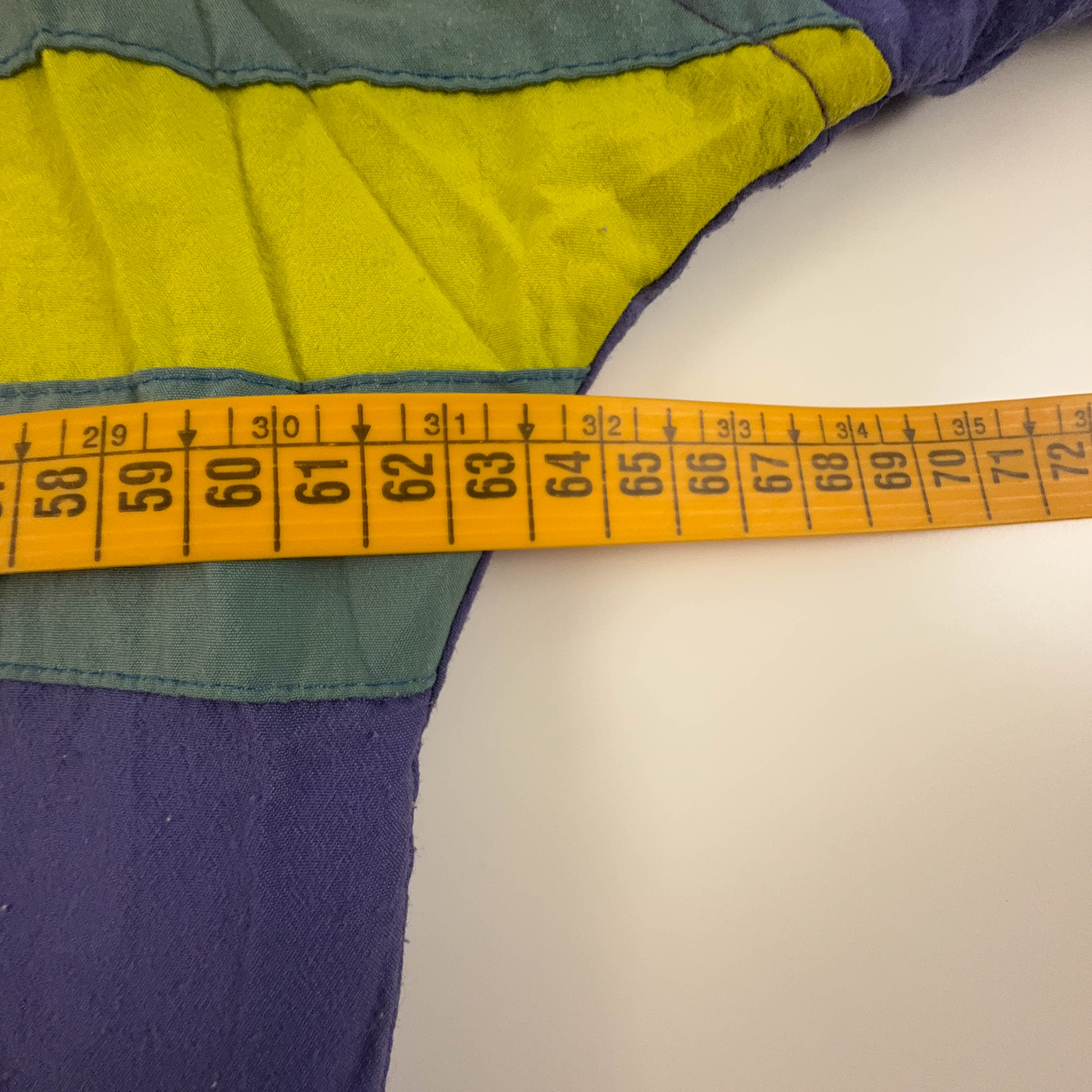 Giacca a vento Vintage gialla e viola con ricamo quarter zip anni 80 90 - Taglia 48 5 uomo