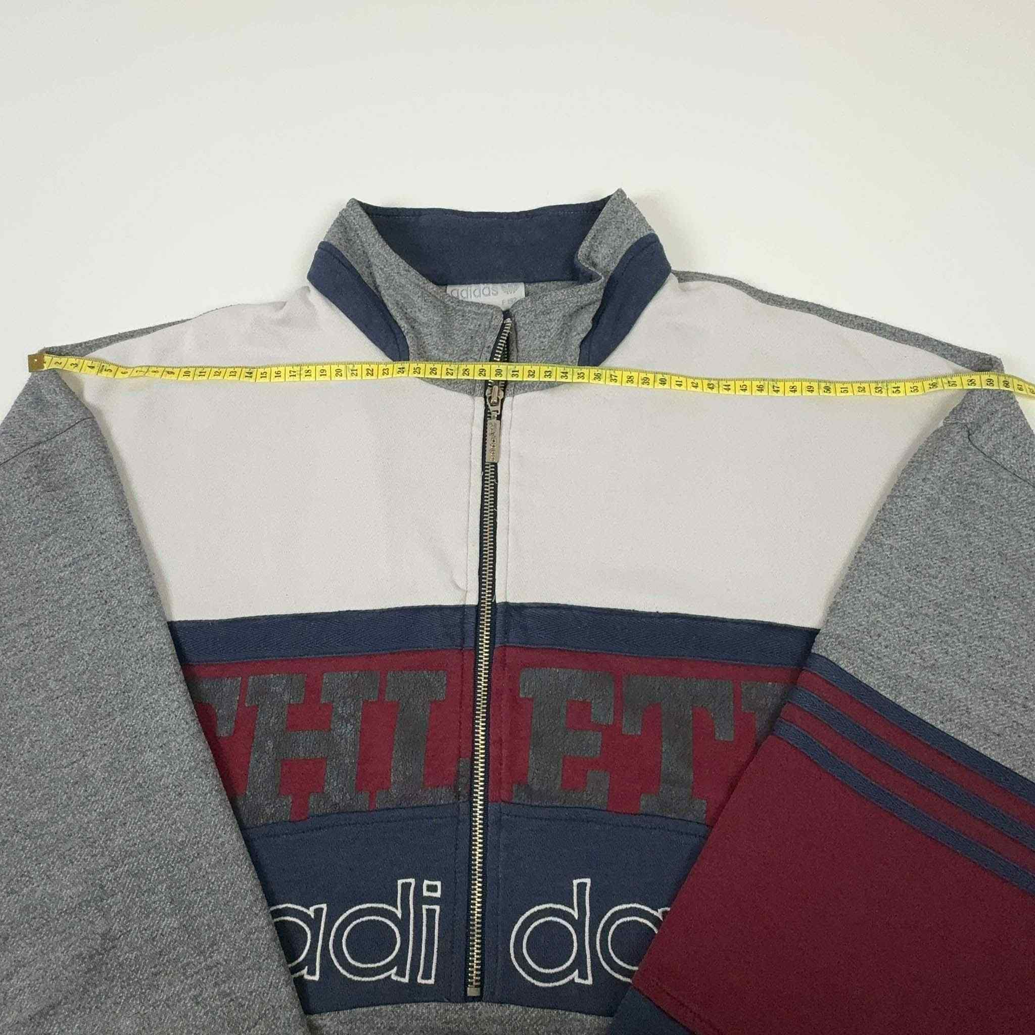 Felpa Adidas Vintage anni 90 Athletic Pro Sports con zip - Taglia XL/XXL uomo