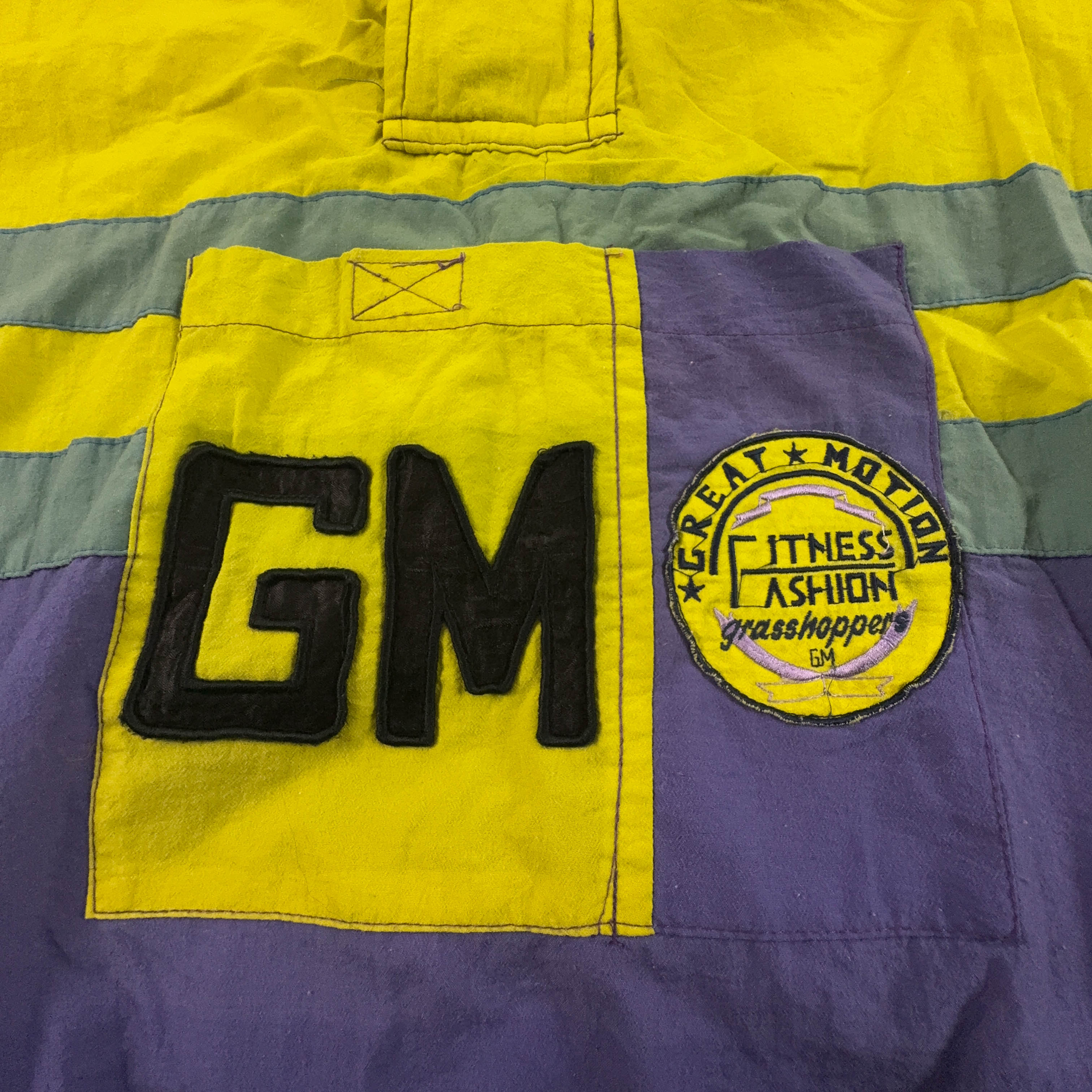 Giacca a vento Vintage gialla e viola con ricamo quarter zip anni 80 90 - Taglia 48 5 uomo