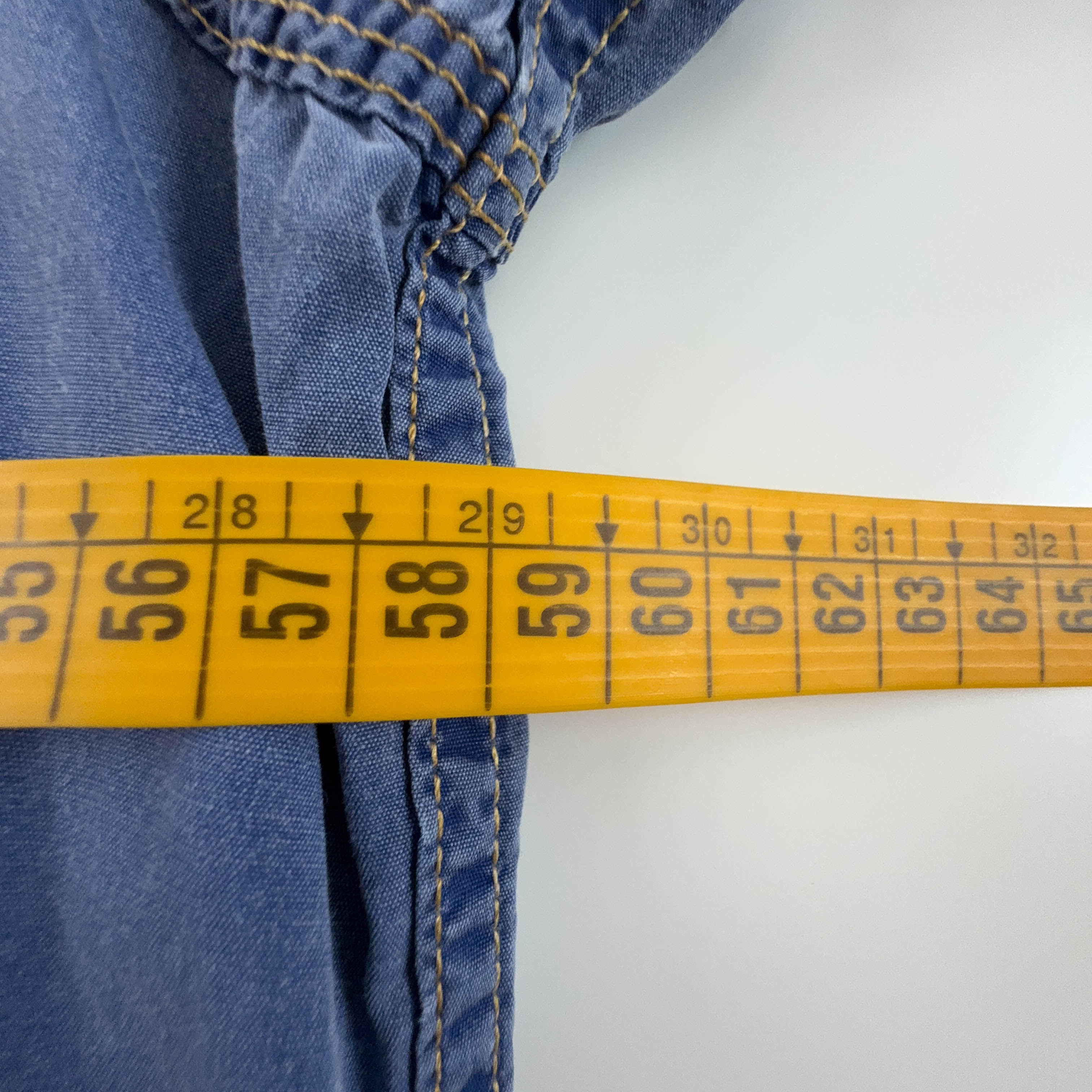 Camicia Replay Vintage in denim blu e gialla - Taglia XL uomo