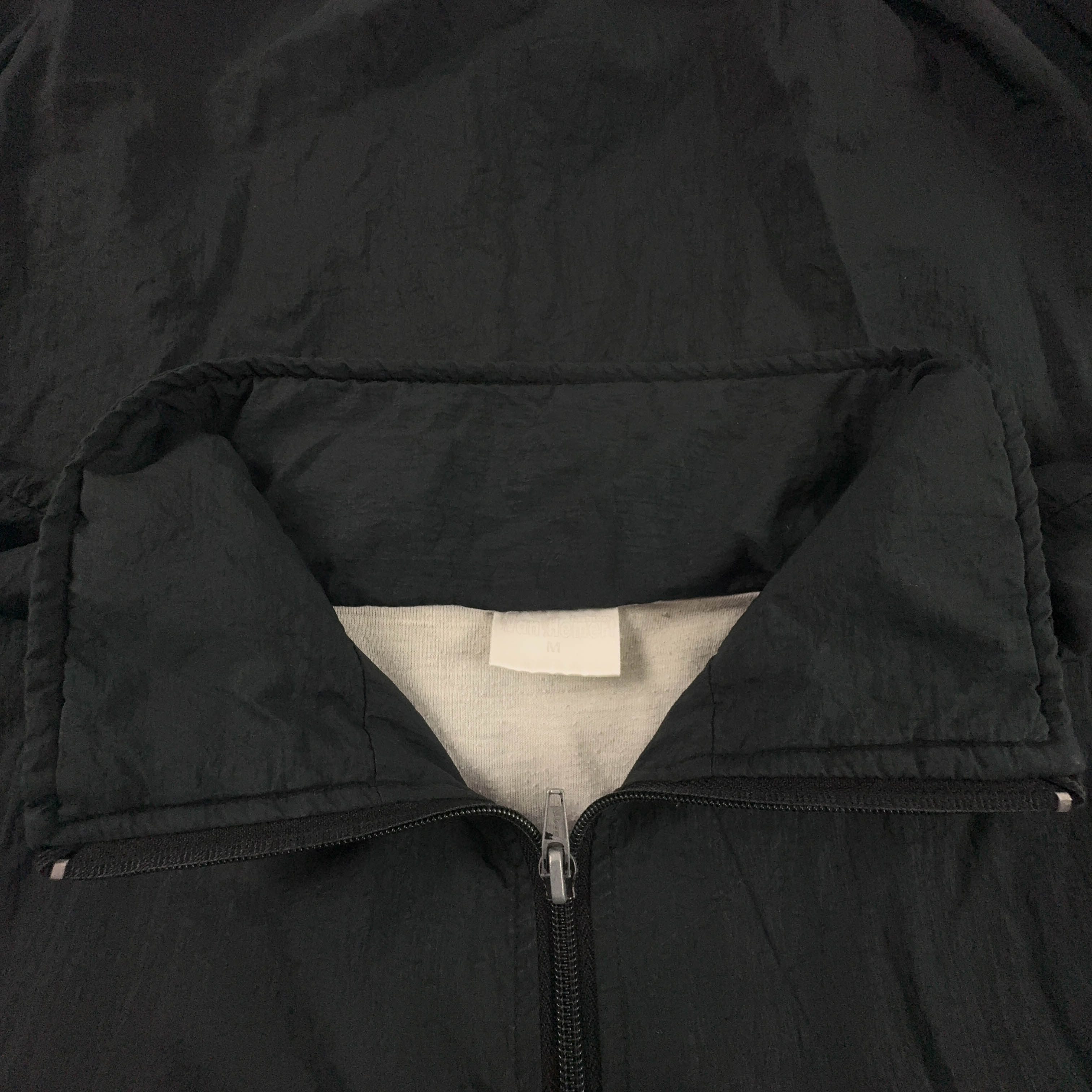 Giacca a vento Vintage nera e viola a fantasia quarter zip anni 80 90 - Taglia M uomo